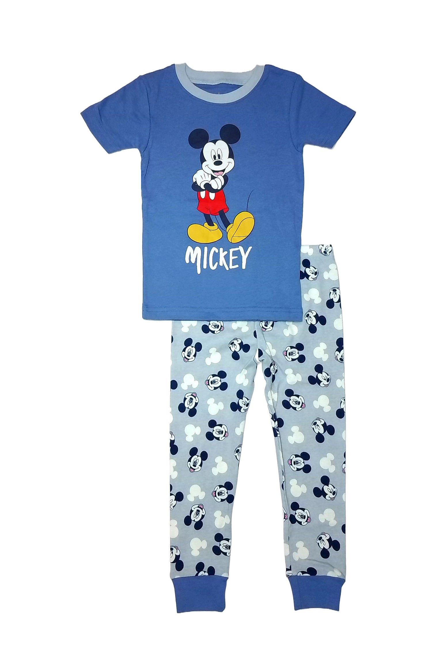 Mickey Mouse Kleinkind Junge Figur Blau Kurzarm Baumwolle Pyjama Set - Bild 7 von 10