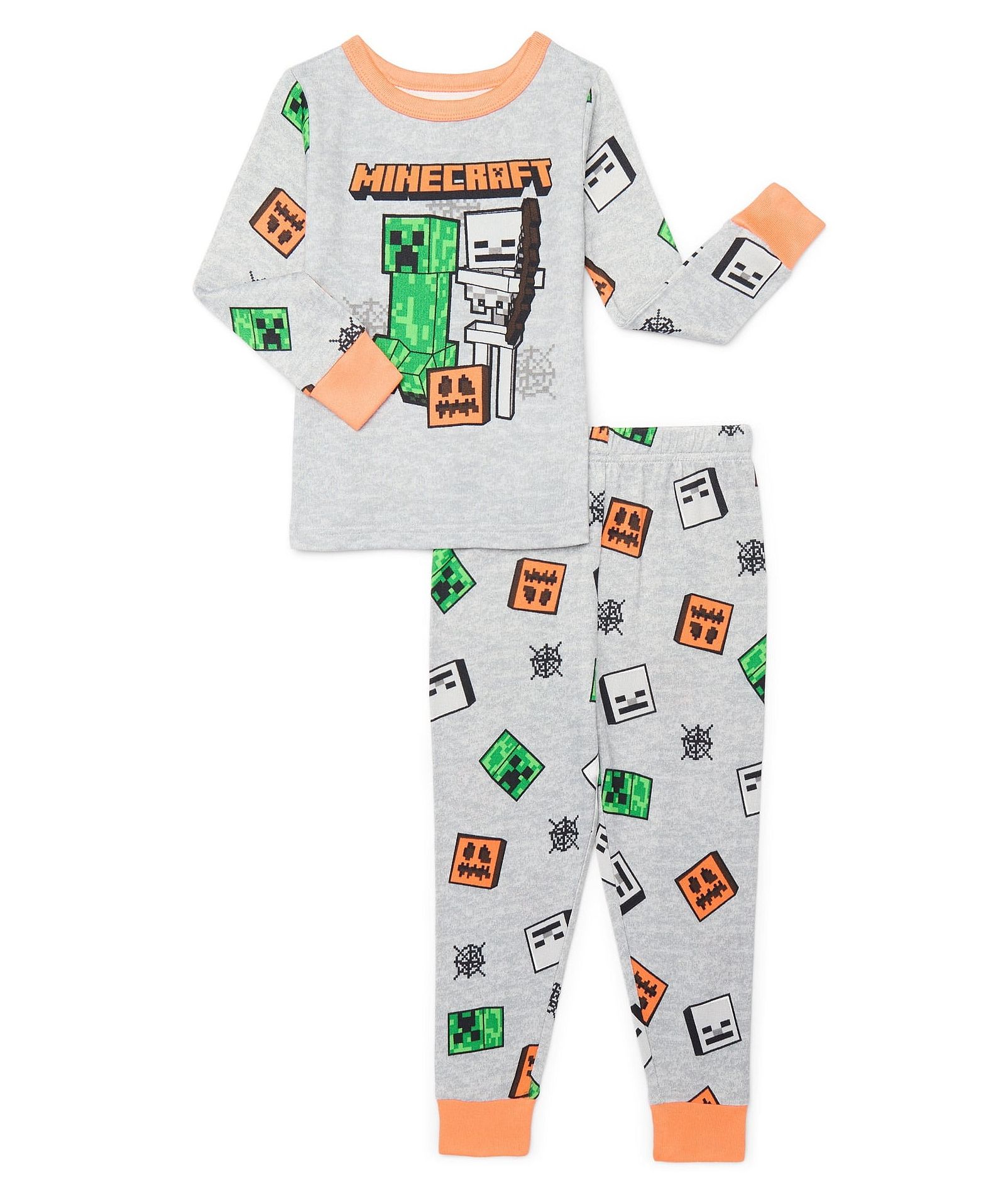 Minecraft Creeper, Skeleton and Jack O' Lantern Boy's Soft Halloween Pajama Set - Picture 13 of 15