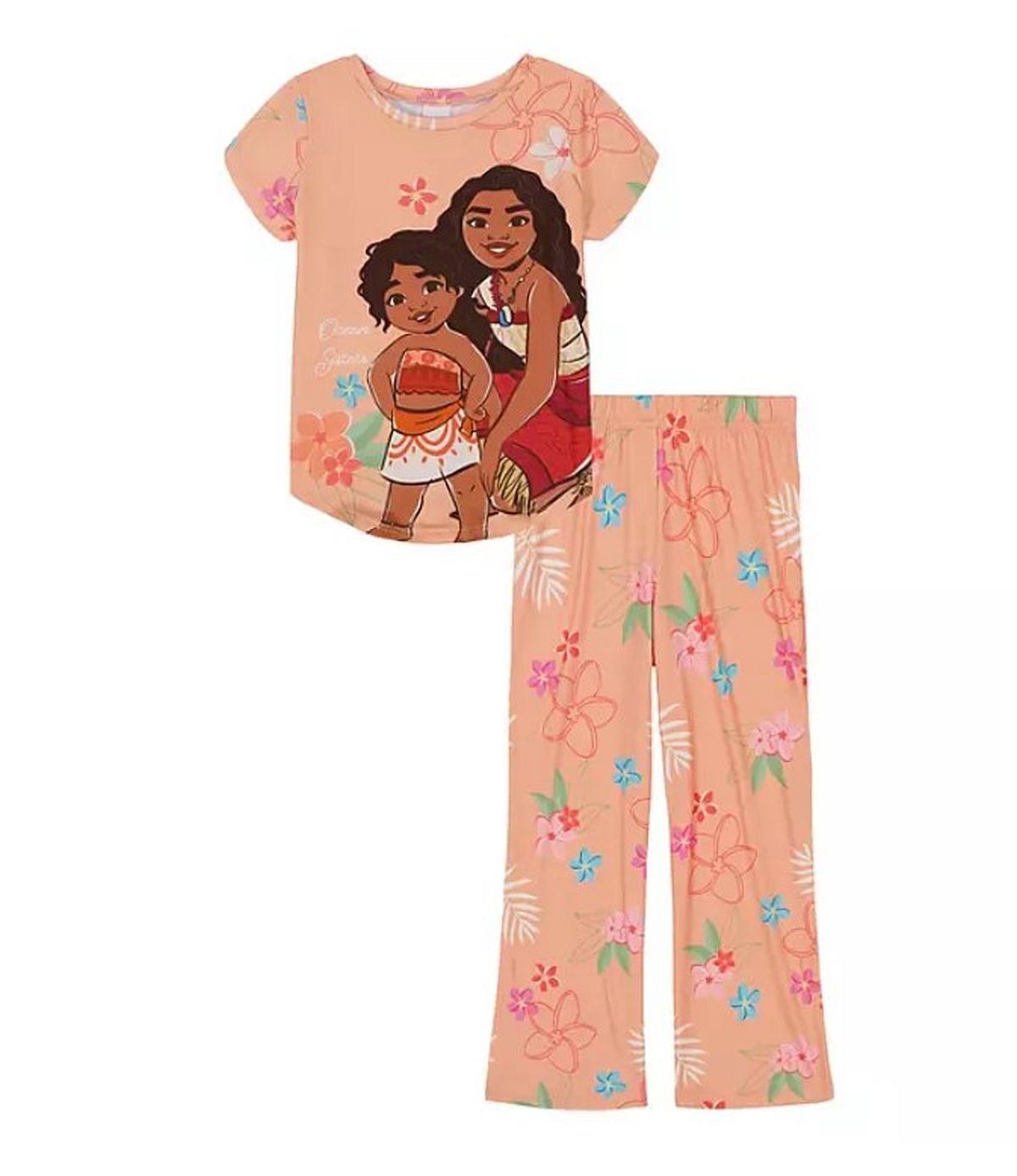 Disney Princess Moana and Simea Ocean Sisters Girl's Short-Sleeved Pajama Set - Picture 3 of 8
