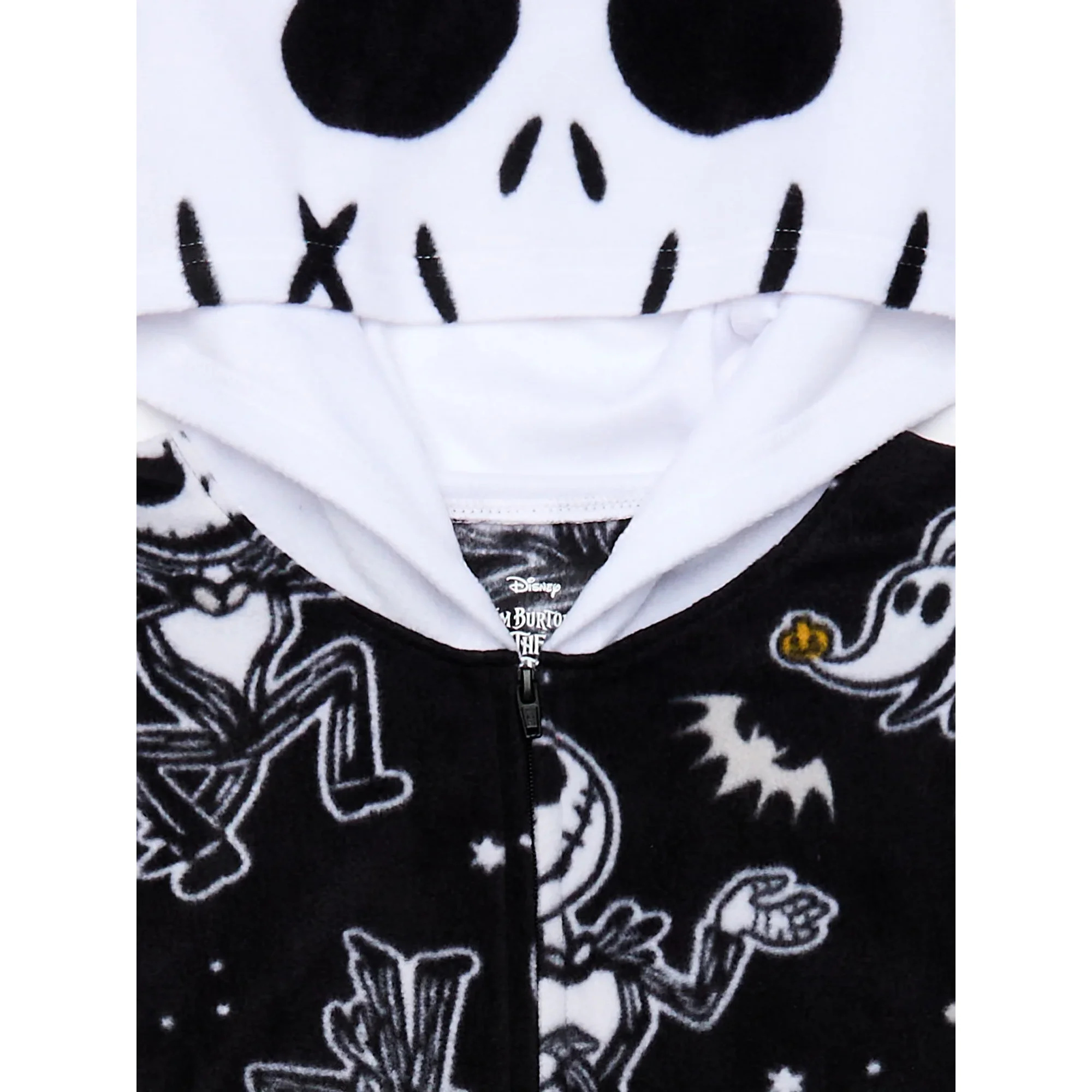 NBC Jack Skellington and Zero Soft Fleece Hooded Costume Pajama Sleeper - Picture 6 of 10