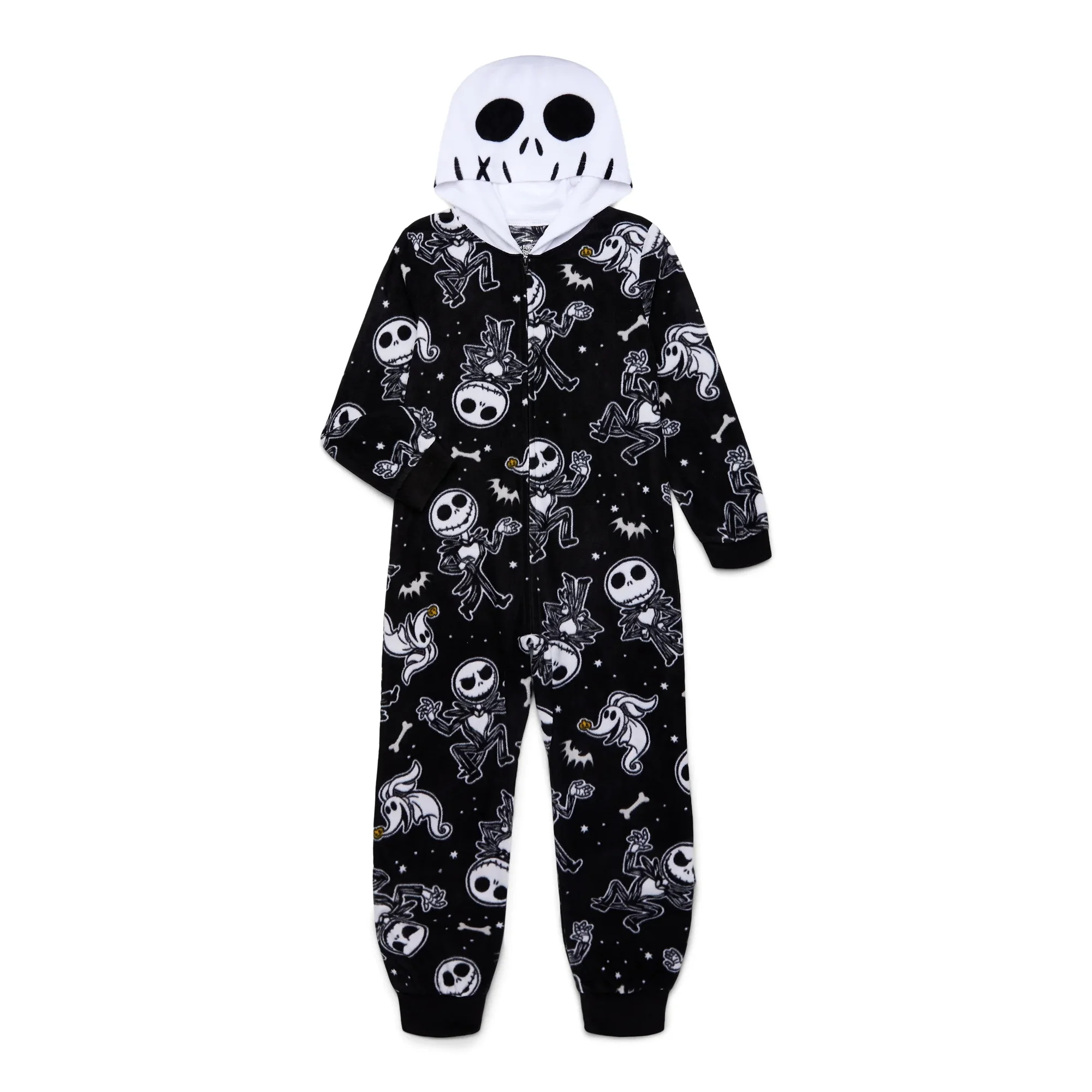 NBC Jack Skellington and Zero Soft Fleece Hooded Costume Pajama Sleeper - Picture 7 of 10