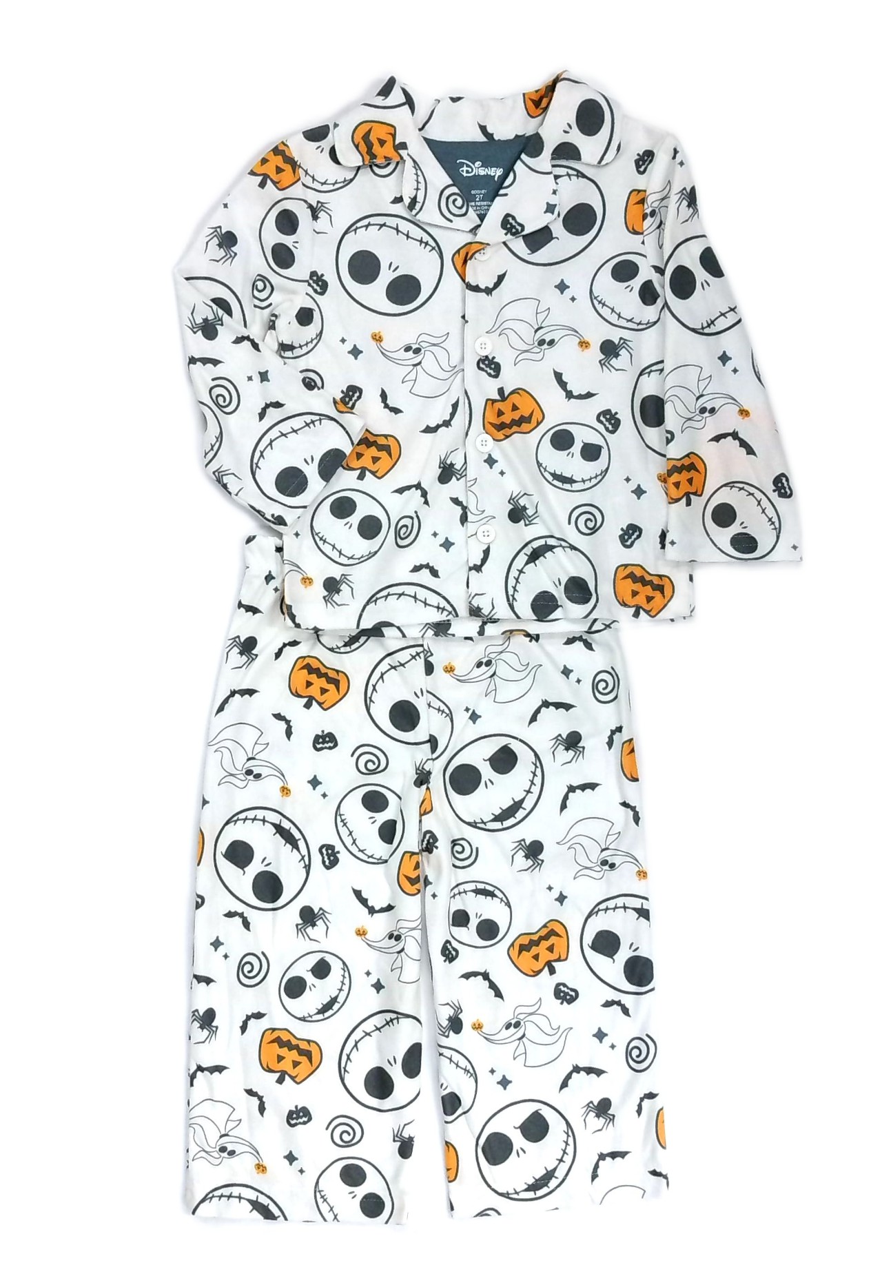 NBC Jack Skellington and Zero Halloween Print Toddler Boy's Flannel Pajama Set
