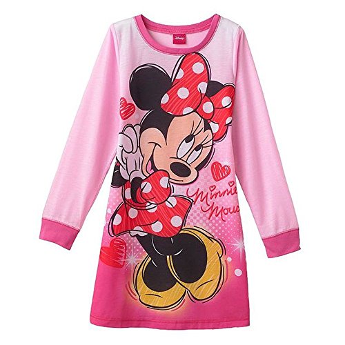 Minnie Mouse Classic Girl's Pink Long-Sleeved Polyester Nightgown - Picture 2 of 2