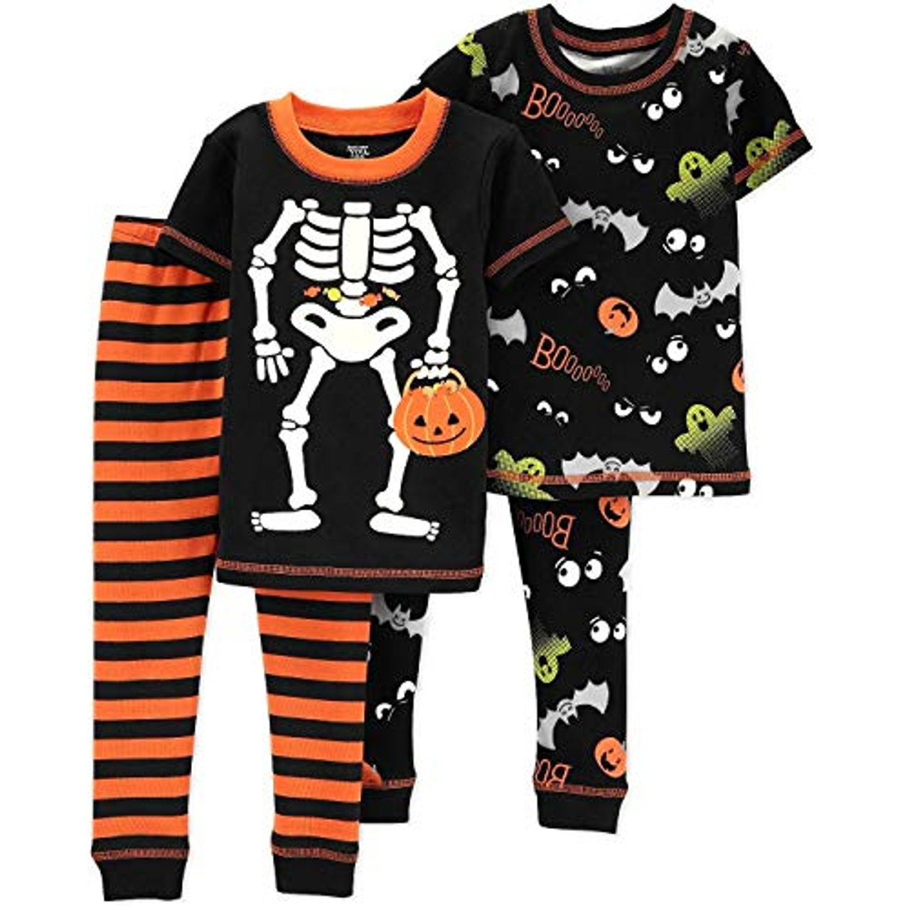 Toddler 4-Piece Skeleton Trick Treat Costume Style Halloween Pajama Set - Bild 3 von 3