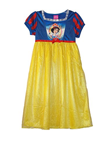 Snow White Toddler Girl's Dress-Up Blue and Yellow Glitter Nightgown, Gown - Picture 3 of 3