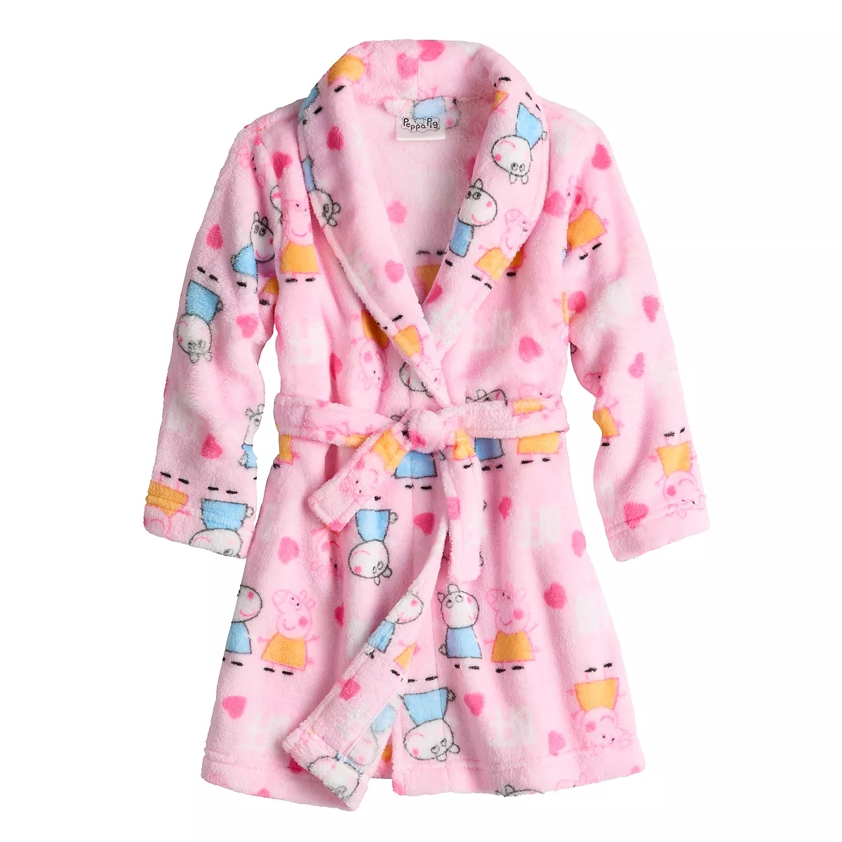 Peppa Pig and Suzy Sheep Pink Toddler Girl's Minky Fleece Bathrobe