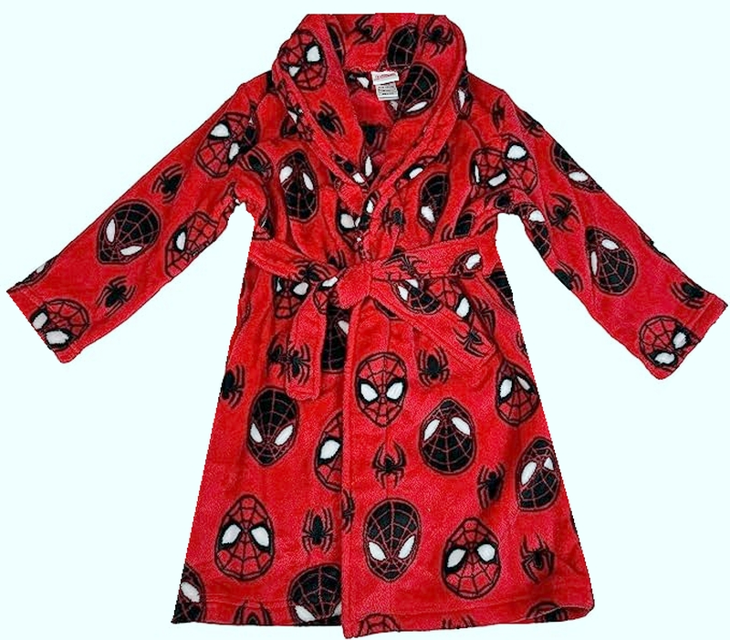 Spider-Man Marvel Avengers Supereroe Accappatoio Pile Rosso Ragazzo, Abito - Foto 4 di 4