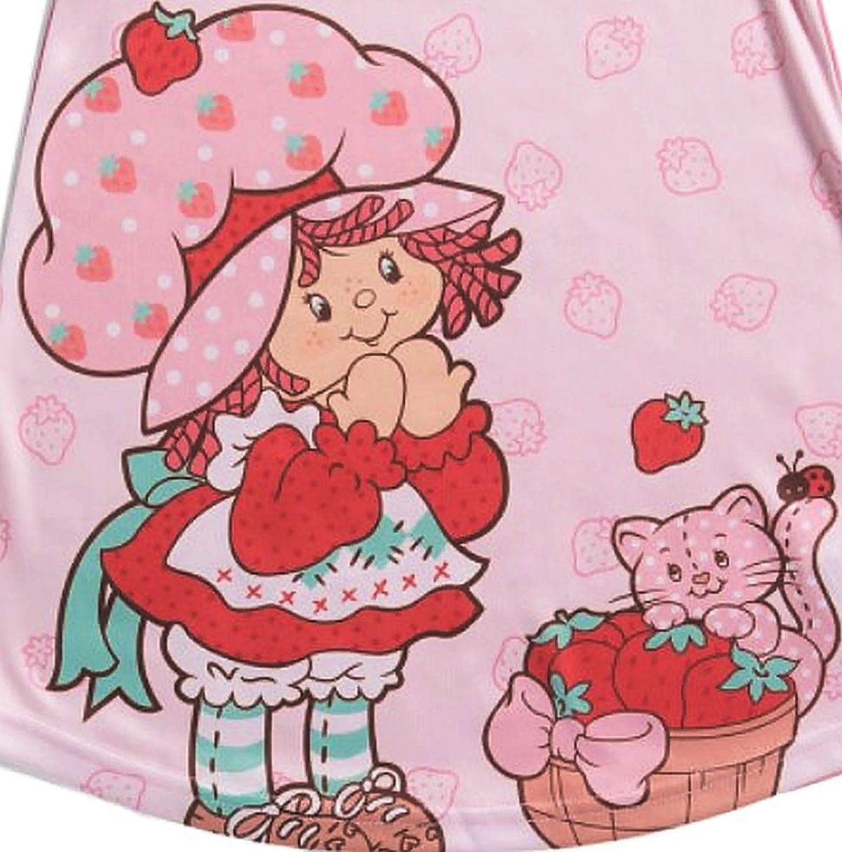 Camisón satinado fresa pastel corto y natillas de gato niña pequeña, vestido - Imagen 4 de 6