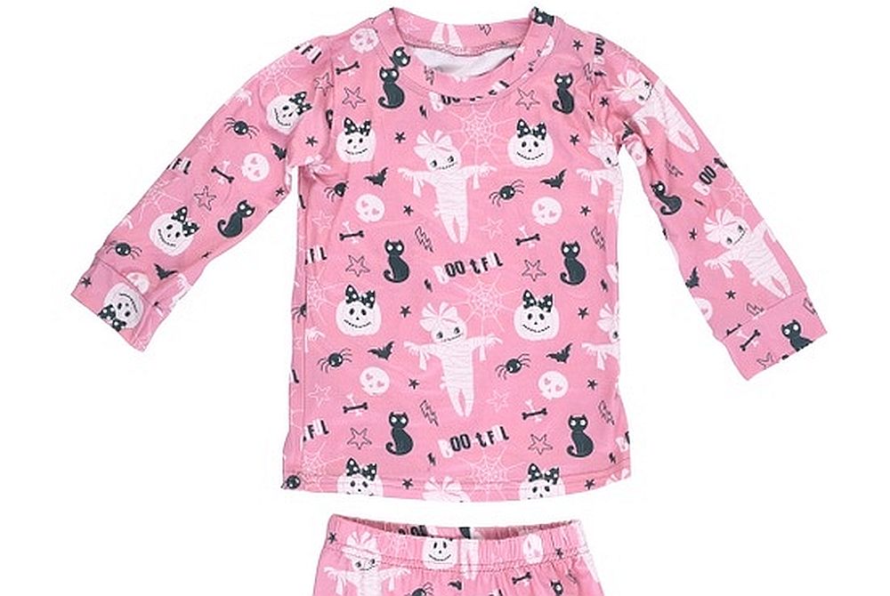 Three Little Tots Toddler Girl's Halloween BOO-tiful Pink Pajama Set - Picture 7 of 20