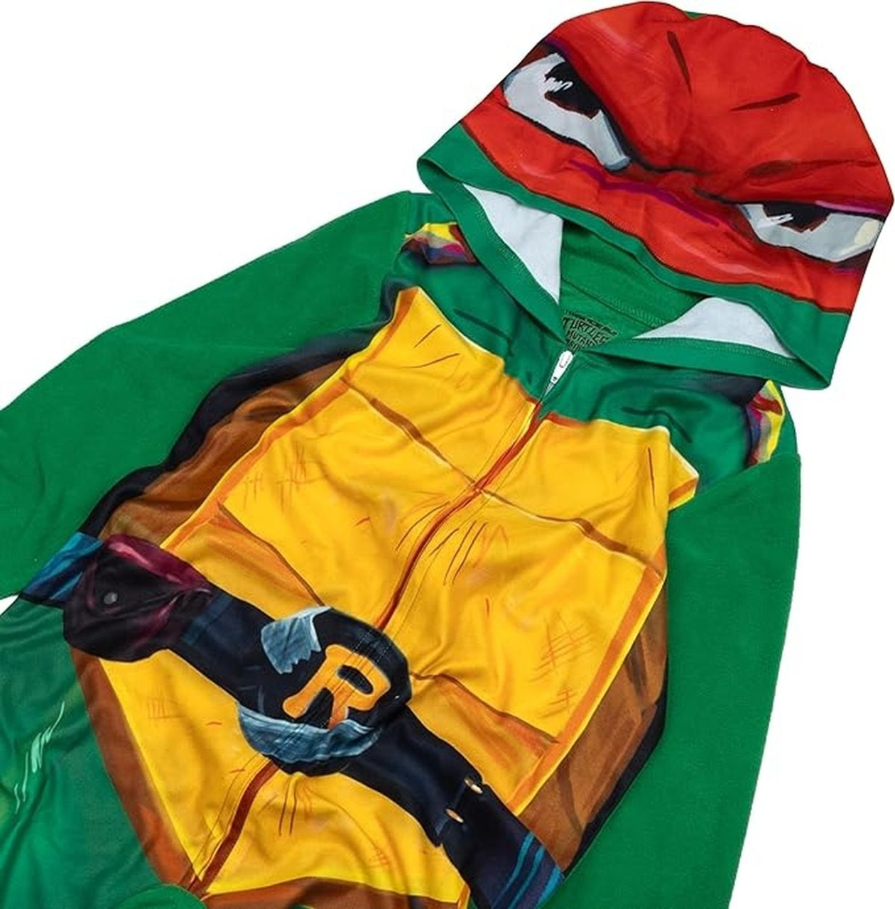 Teenage Mutant Ninja Turtle Raphael Costume Hooded Fleece Pajama Sleeper - Picture 11 of 15