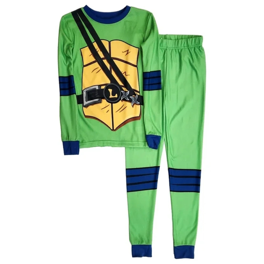 Teenage Mutant Ninja Turtles Leonardo Costume Pajama Set with Mask - Picture 4 of 12