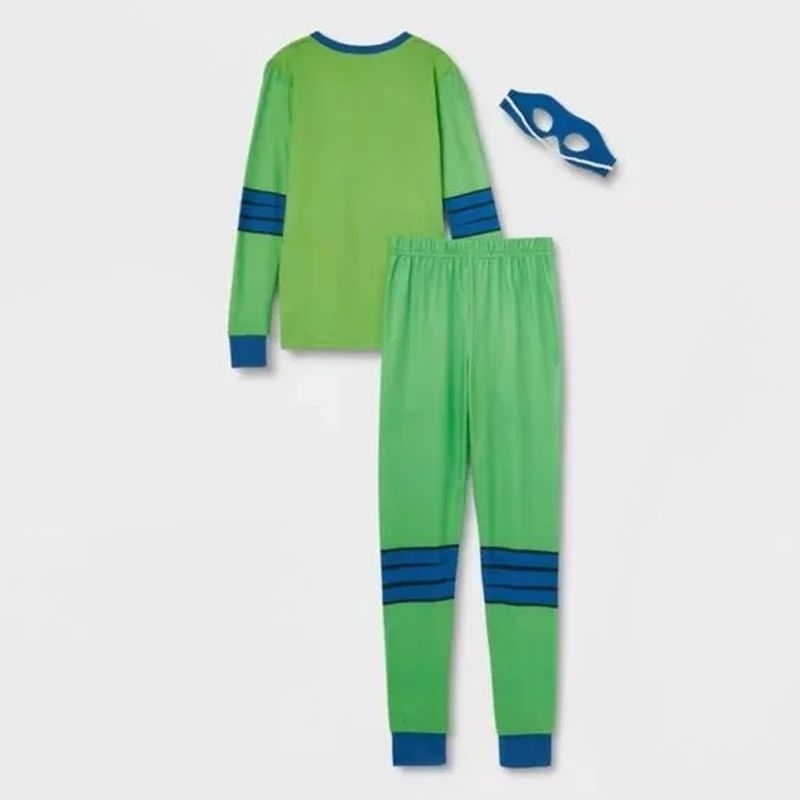 Teenage Mutant Ninja Turtles Leonardo Costume Pajama Set with Mask - Picture 11 of 12