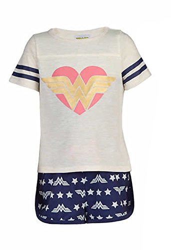 Wonder Woman Girl's Super Hero Star Polyester Pajama Shorts Set - Picture 4 of 4