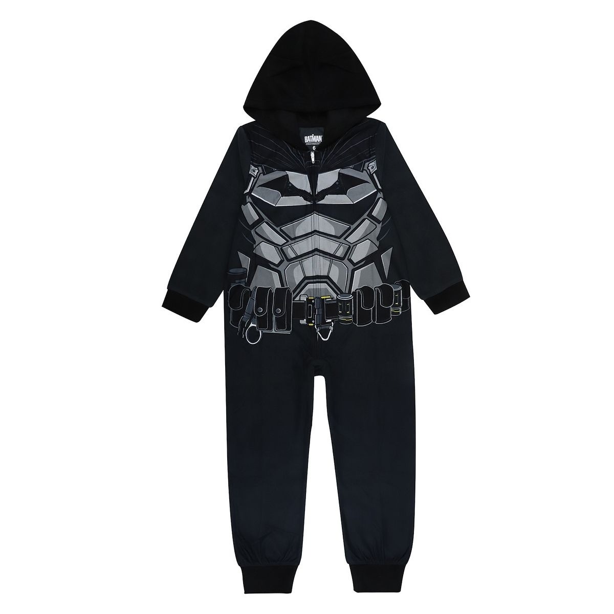 DC Comics Batman Gotham Superhero Boy's Fleece Hooded Pajama Sleeper, Union Suit - Picture 5 of 12