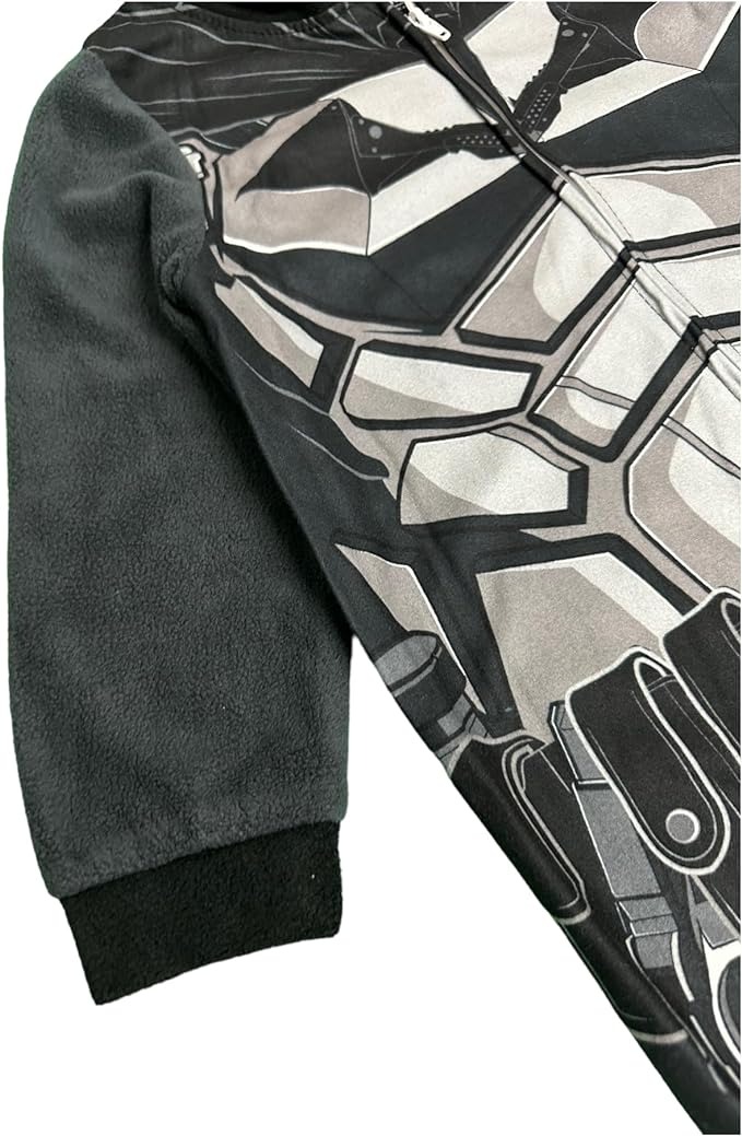 DC Comics Batman Gotham Superhero Boy's Fleece Hooded Pajama Sleeper, Union Suit - Picture 7 of 12