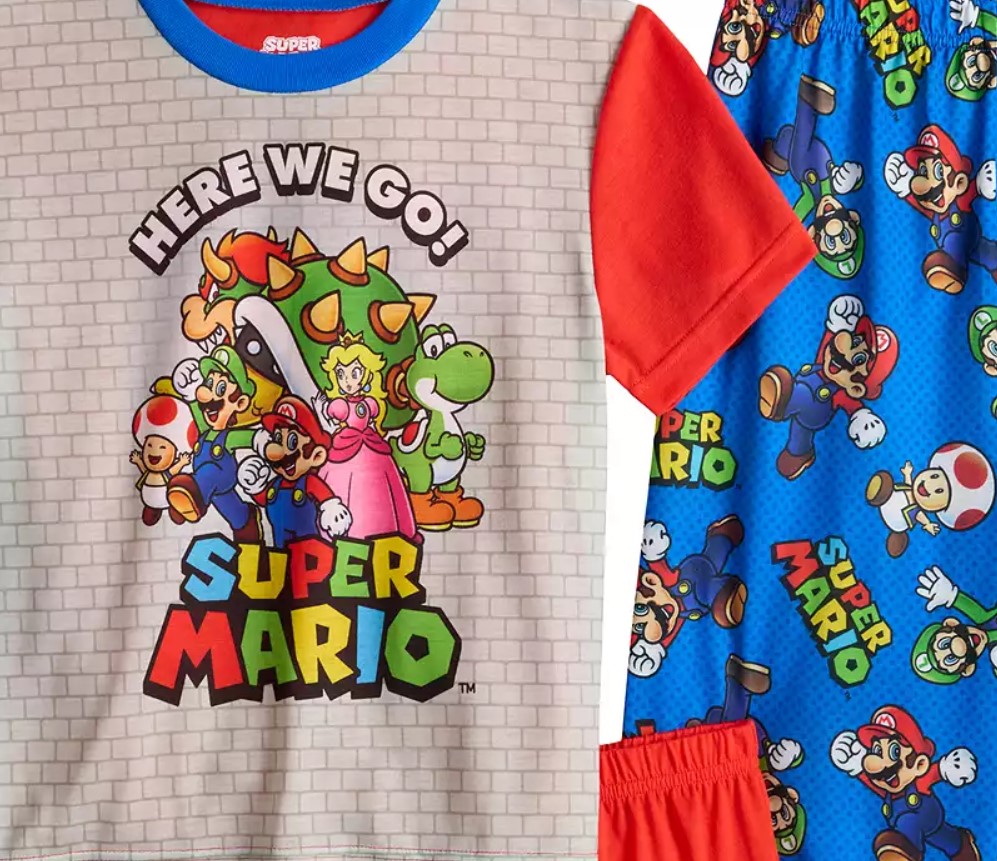 Super Mario and Characters 'Here We Go' Boy's 3-Piece Pajama Set - Picture 6 of 6