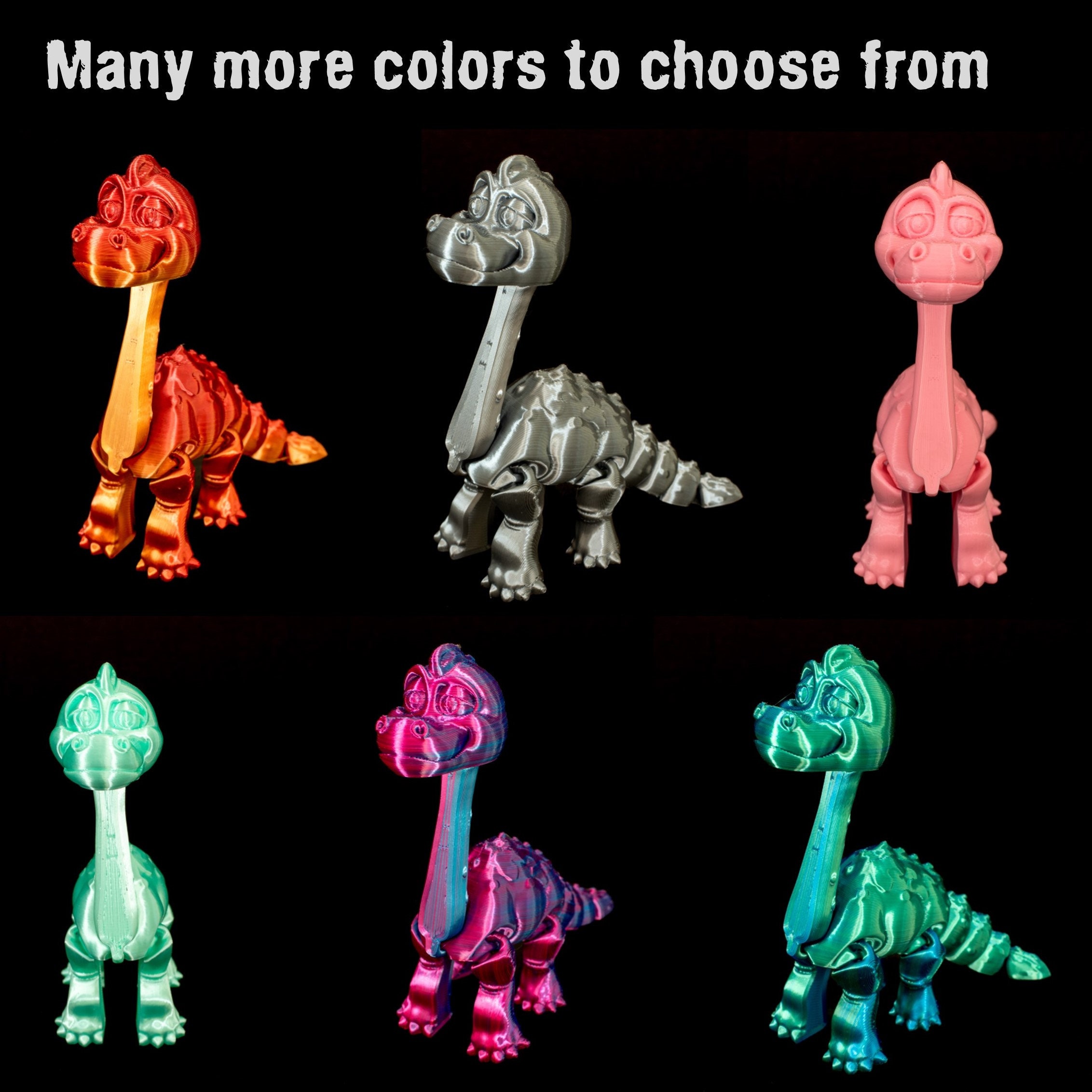 Jumbo Friendly Fidget Dinosaur Brontosaurus | Flexible Articulating Companion - Picture 13 of 280
