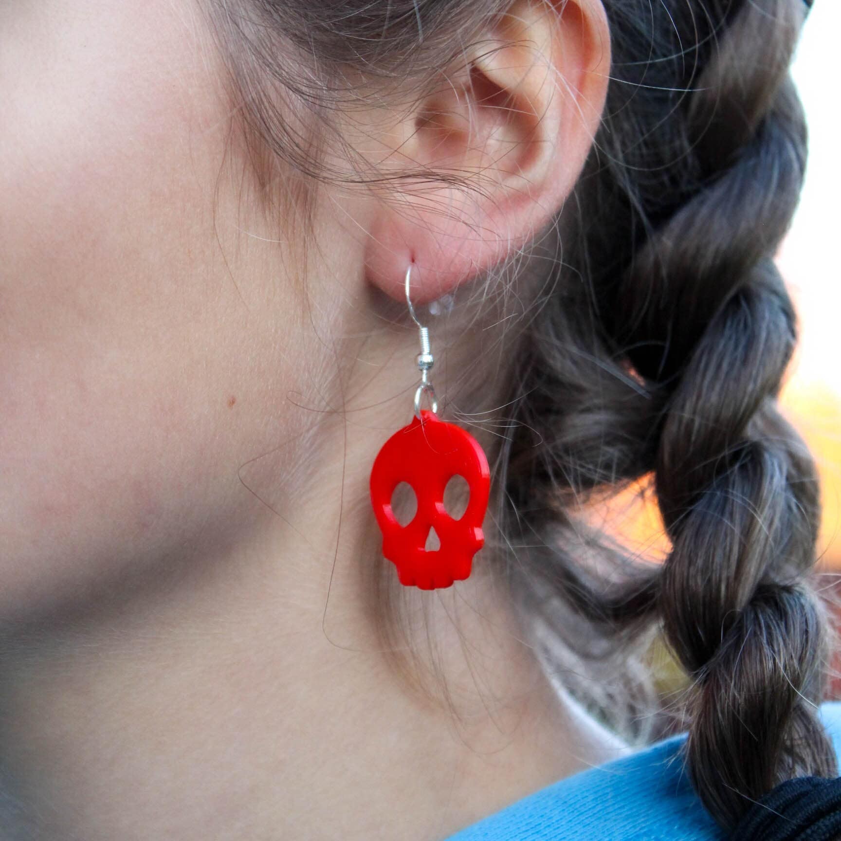 Pendientes de cráneo, pendientes colgantes de Halloween, pendientes, cráneo espeluznante/lindo - Imagen 15 de 270