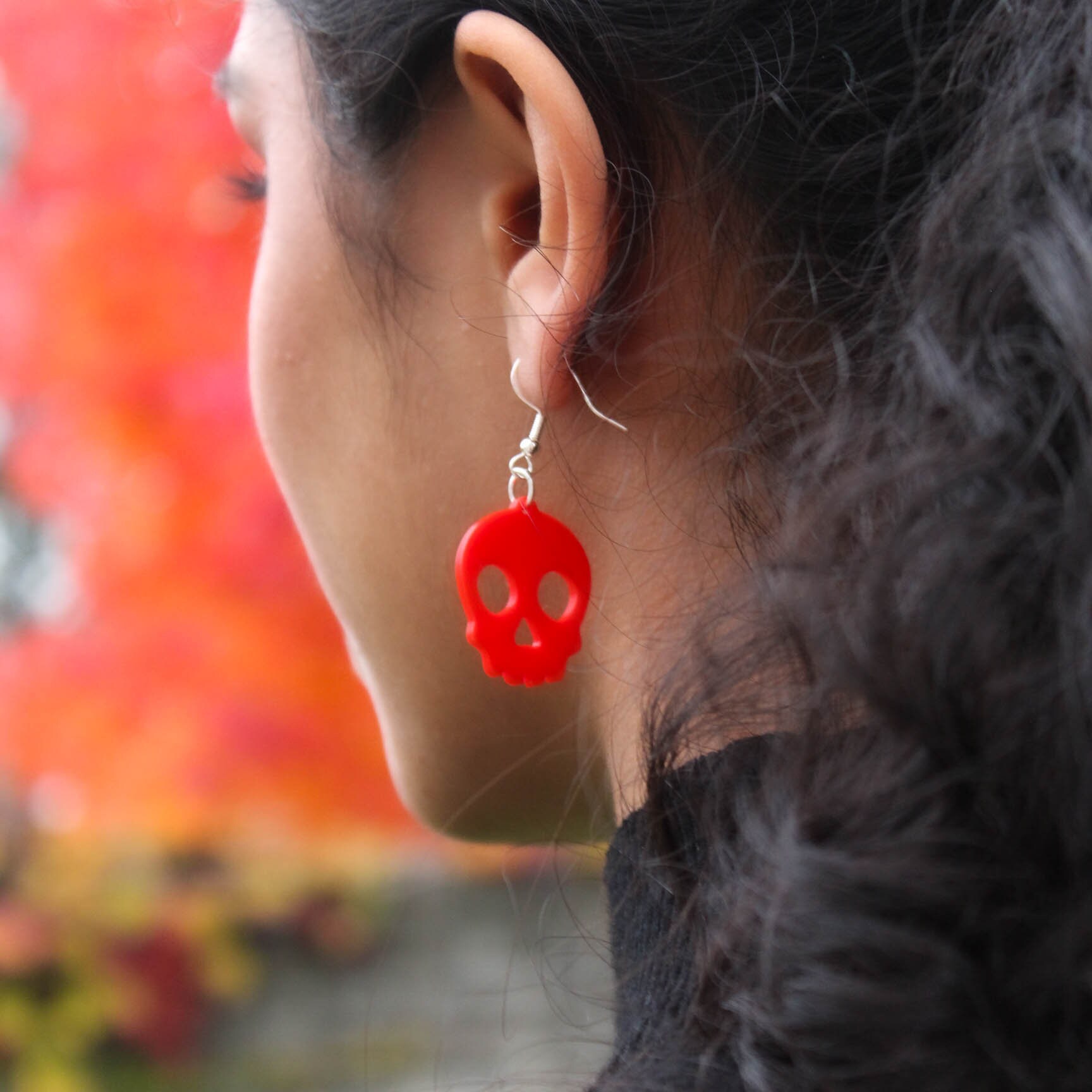 Pendientes de cráneo, pendientes colgantes de Halloween, pendientes, cráneo espeluznante/lindo - Imagen 12 de 270