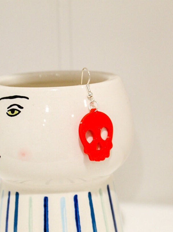 Pendientes de cráneo, pendientes colgantes de Halloween, pendientes, cráneo espeluznante/lindo - Imagen 19 de 270