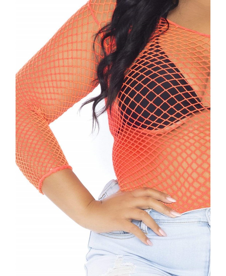 Nueva Camiseta Top Talla Grande Lycra Net Mangas Largas Pierna Avenue 8278X - Imagen 7 de 8