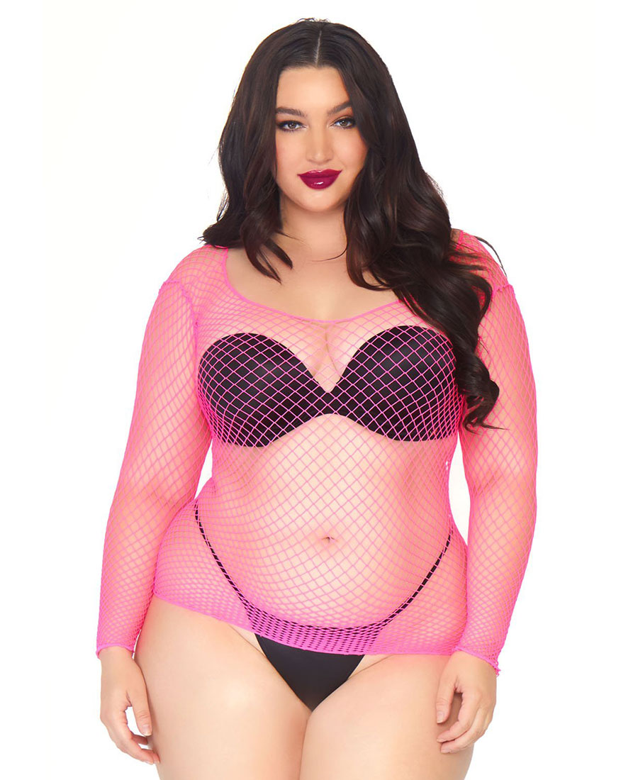 Nueva Camiseta Top Talla Grande Lycra Net Mangas Largas Pierna Avenue 8278X - Imagen 8 de 8