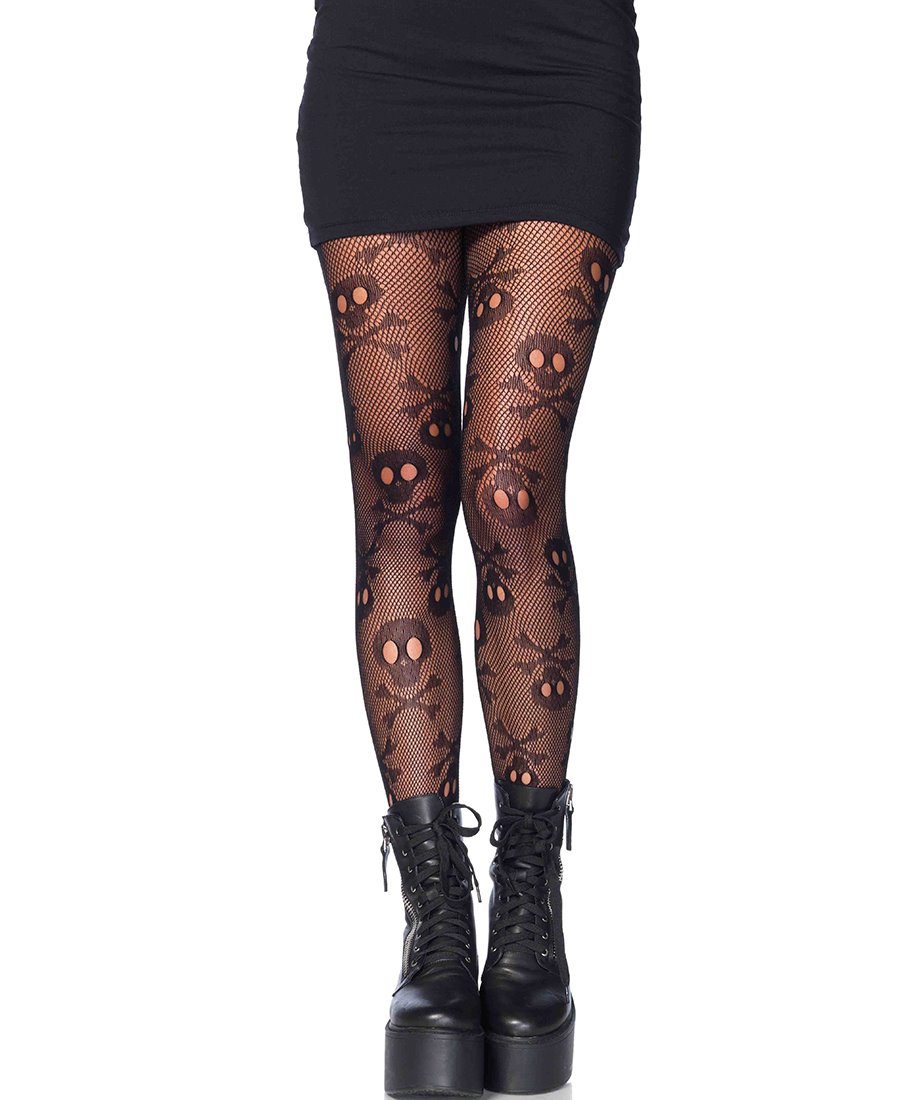 Pirate Booty Crossbones Fishnet Pantyhose Leg Avenue 9986