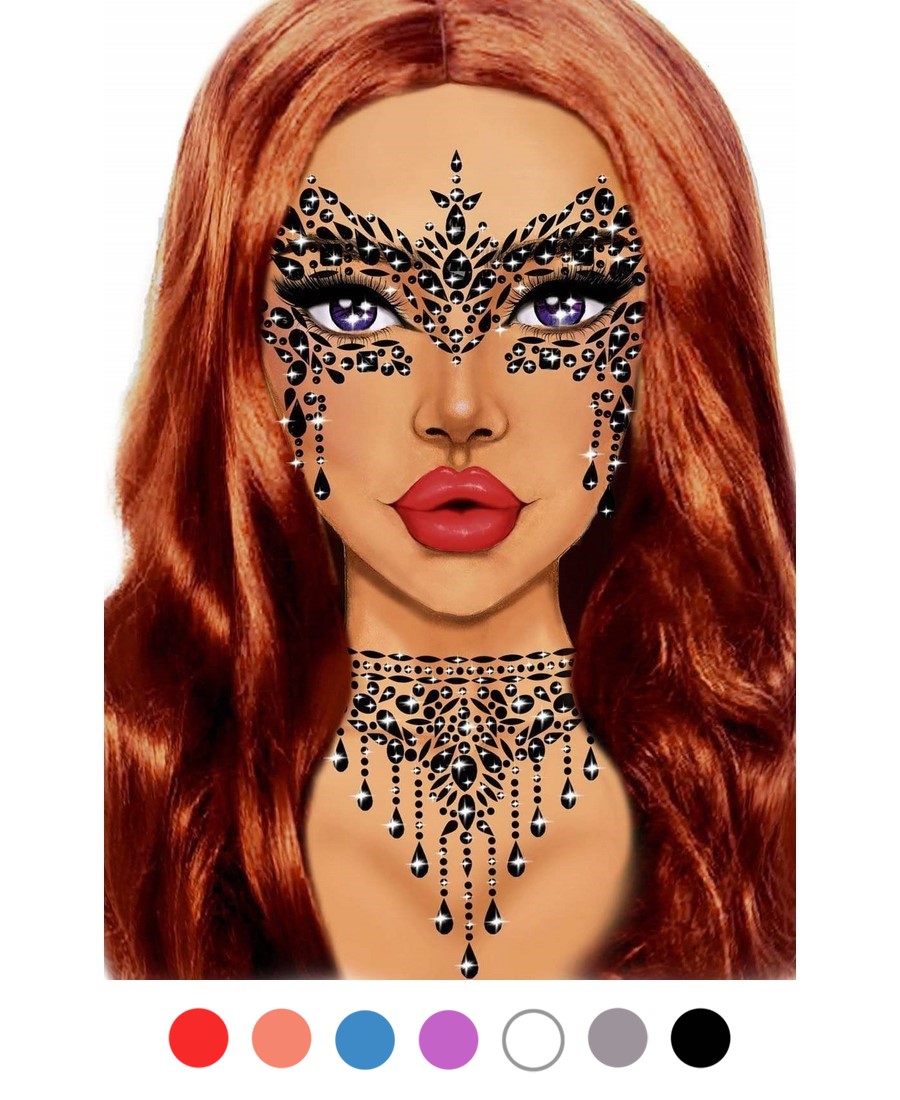 Masquerade Mask Rhinestone Stick-On Jewels Leg Avenue EYE033