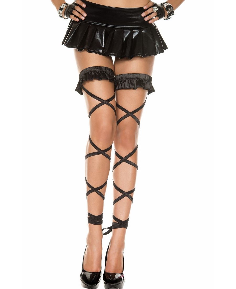 Brand New Satin Ruffle Top Leg Wraps Music Legs 34001 - Picture 3 of 4