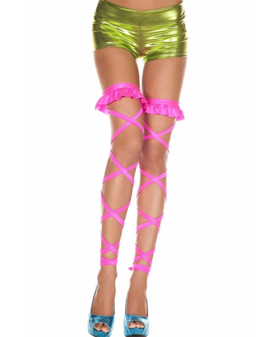 Brand New Satin Ruffle Top Leg Wraps Music Legs 34001 - Picture 4 of 4