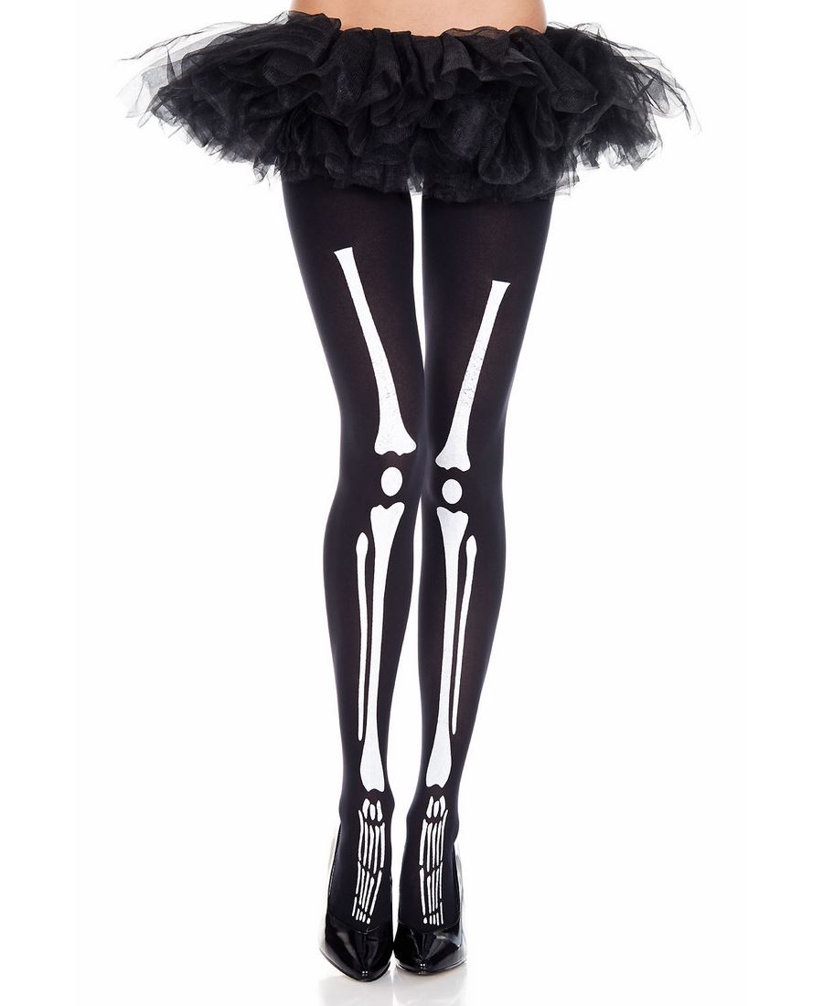 Skeleton Print Opaque Tights Music Legs 37299