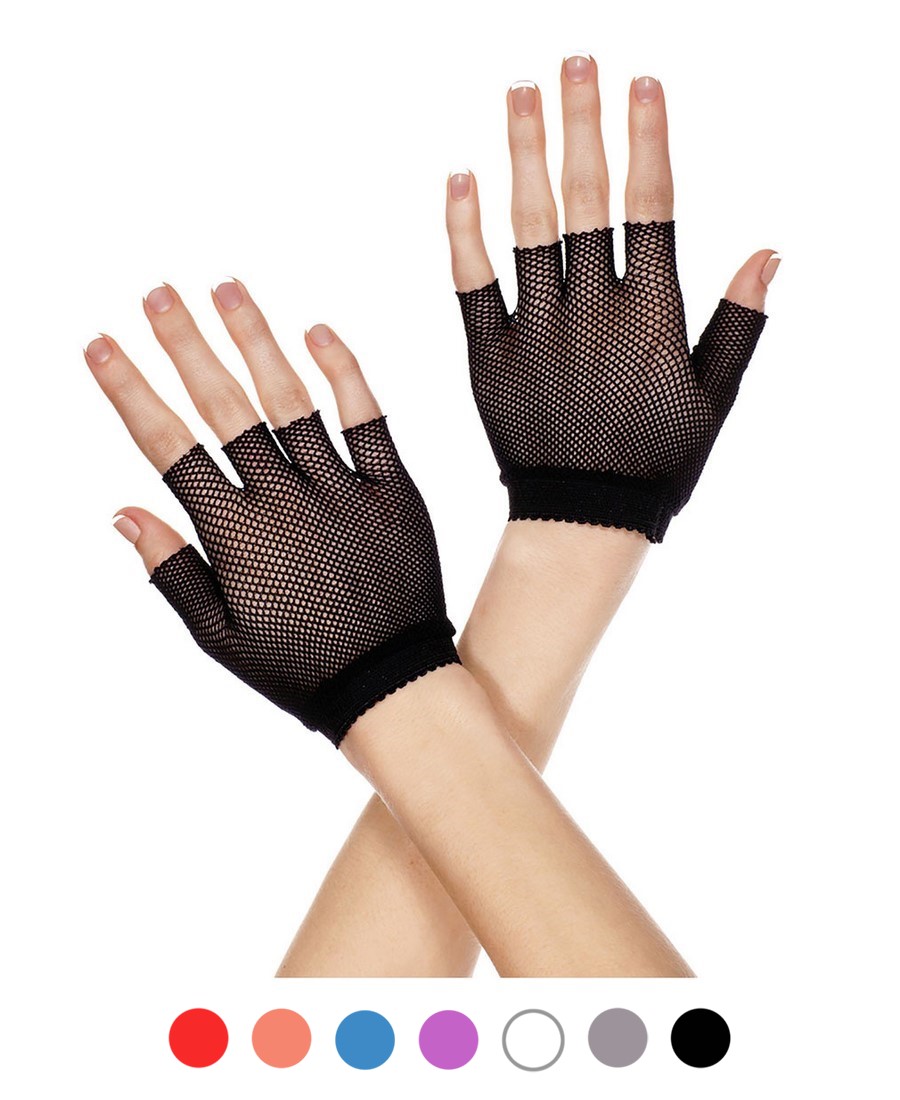 Wrist Length Fishnet Gloves Music Legs 401