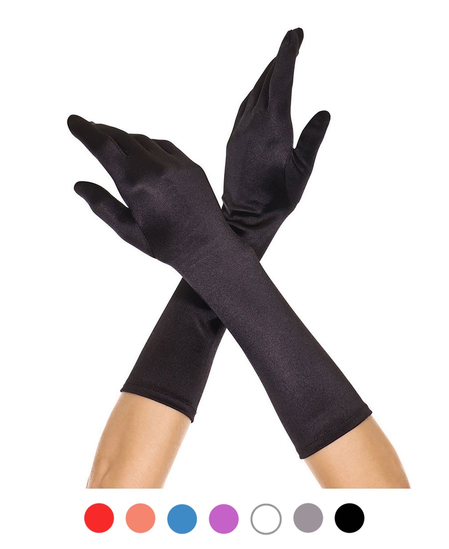 Elbow Length Satin Gloves Music Legs 426