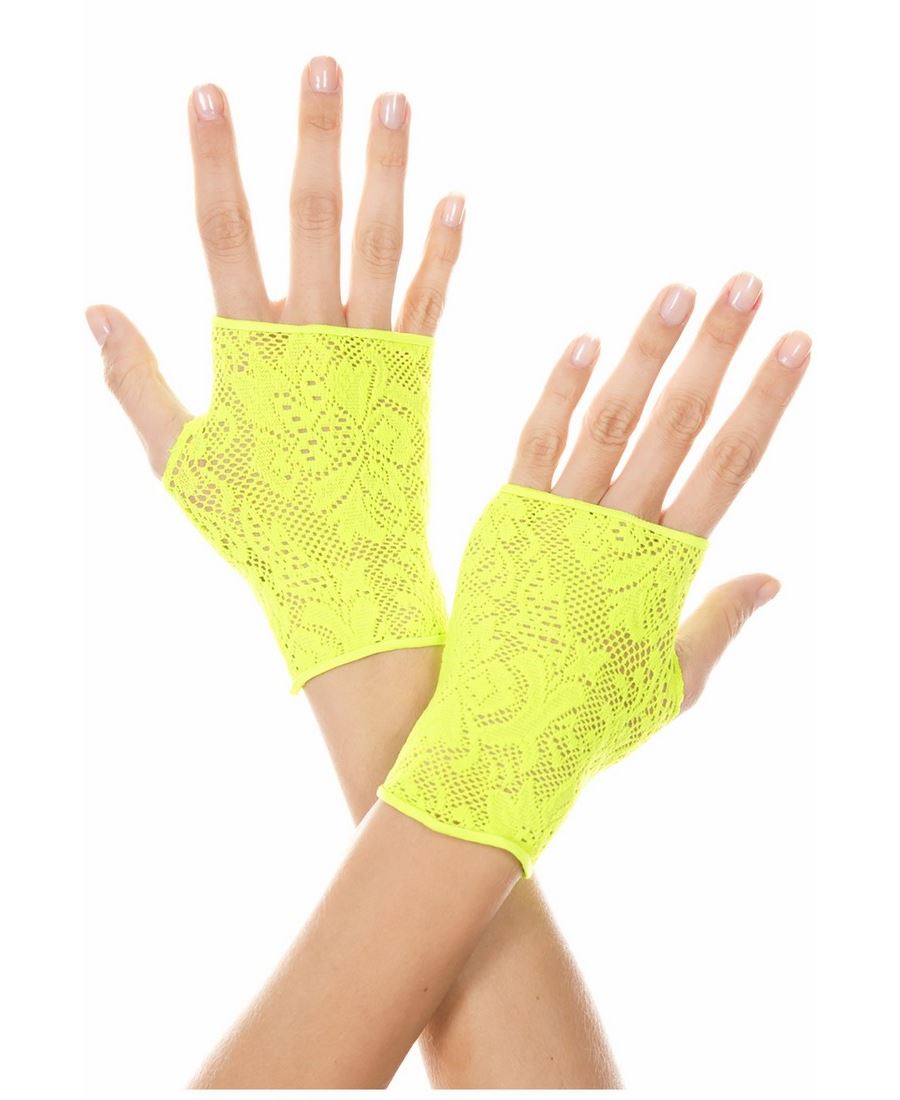 Neon Green Lace Gloves Music Legs 435
