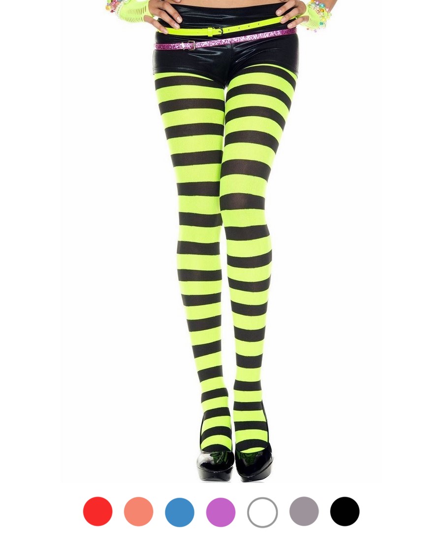 Opaque Wide Striped Tights Music Legs 7419
