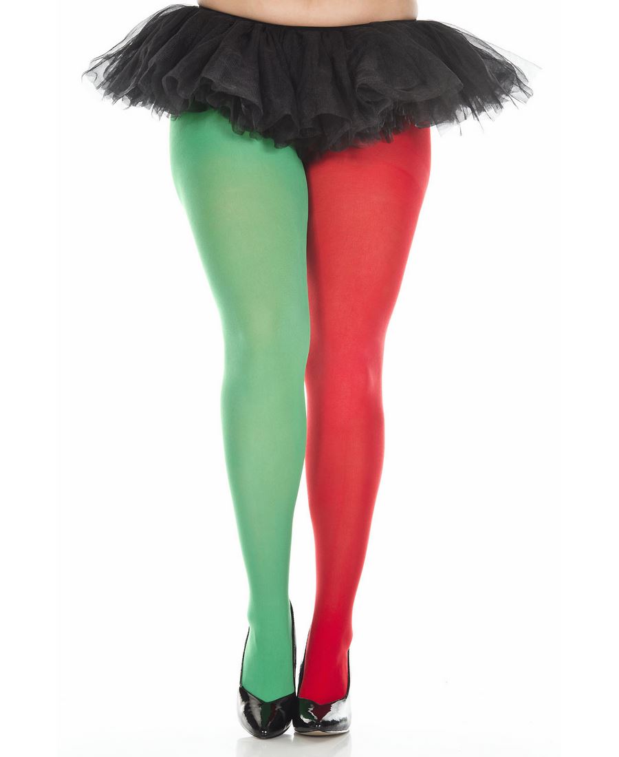Brand New Plus Size Two Tone Opaque Jester Tights Pantyhose Music Legs 748Q - Picture 5 of 5