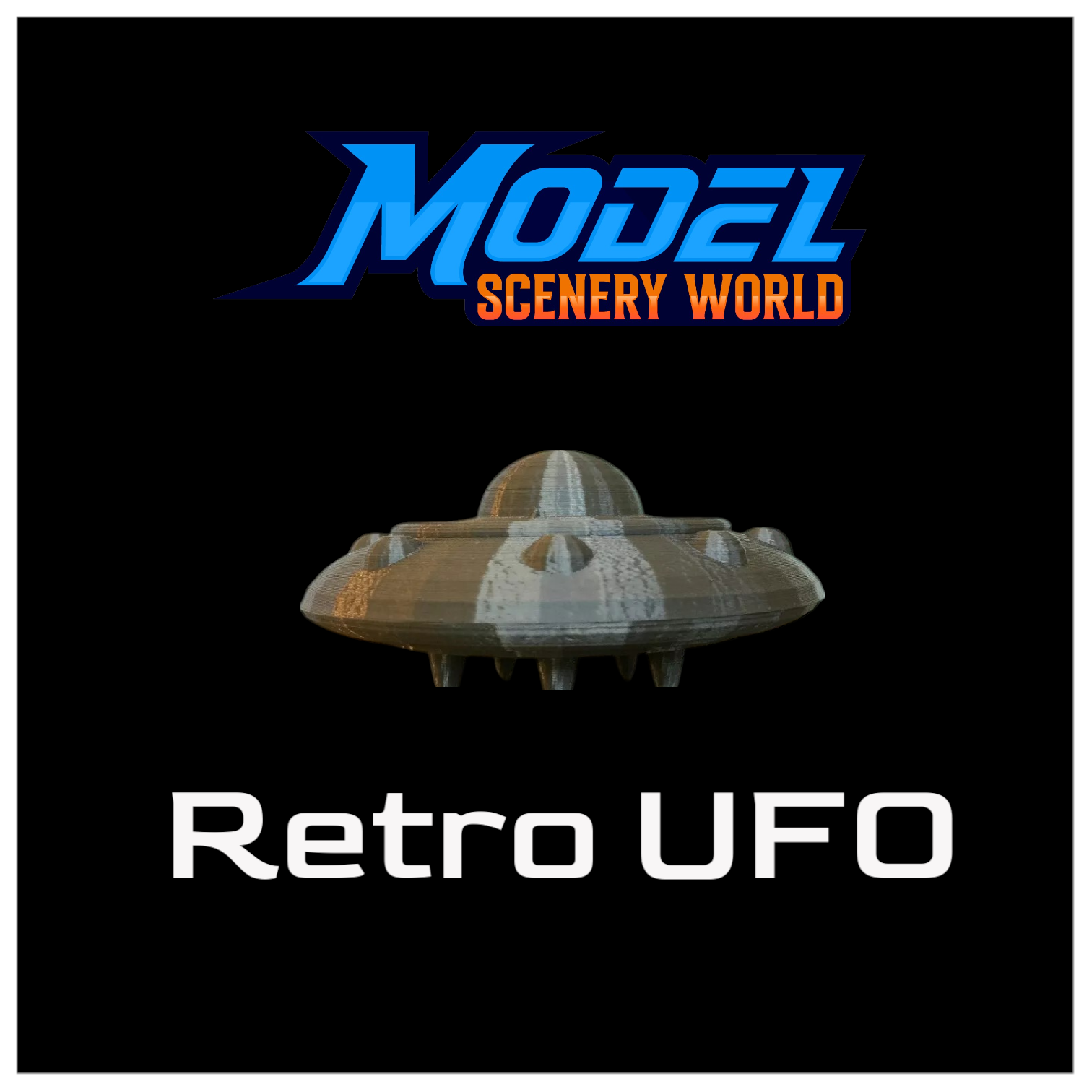 Retro Style UFO - S Scale 1:64 - Metallic Silver | eBay