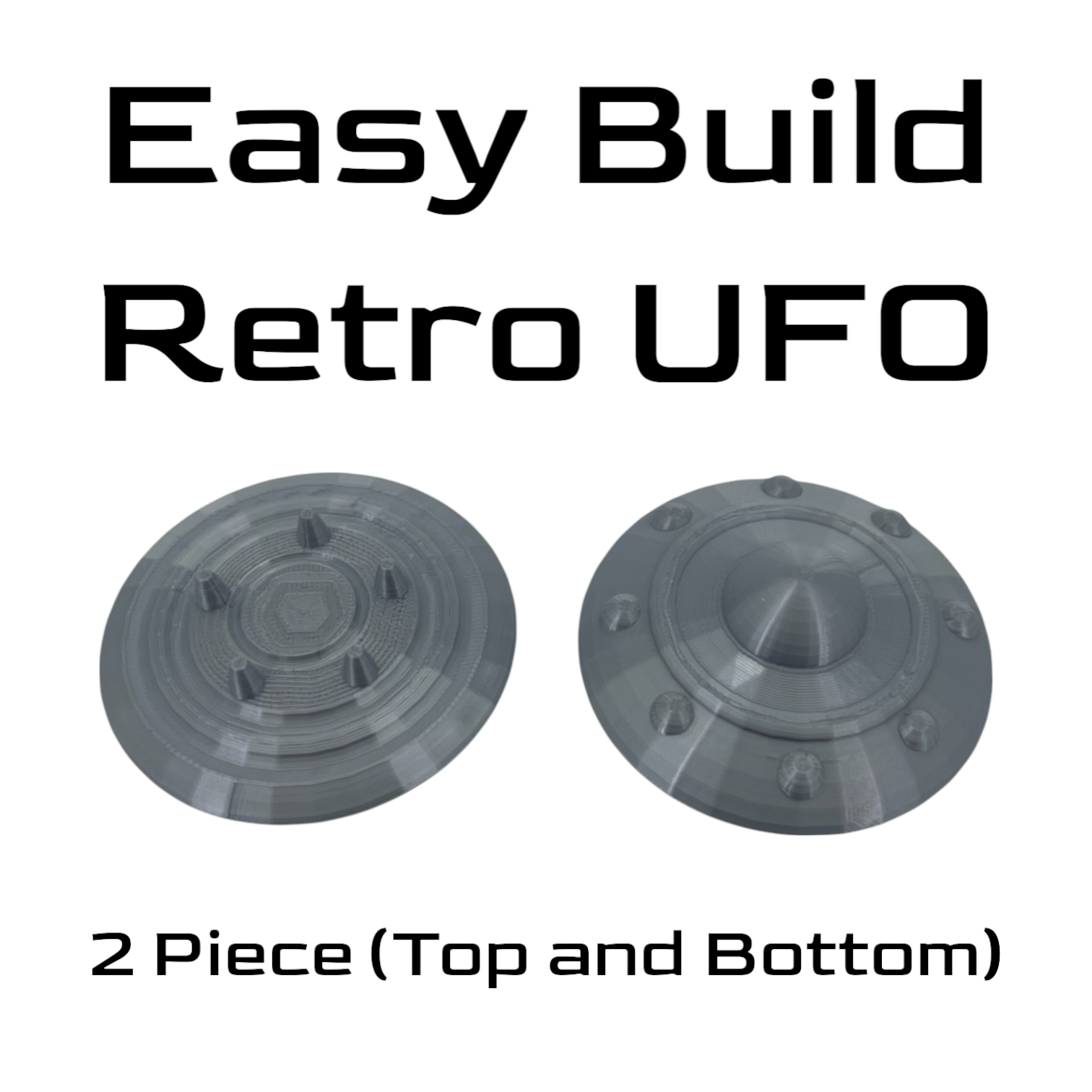 Z Scale 1:220 Retro Style UFO Spacecraft Metallic Silver | Model
