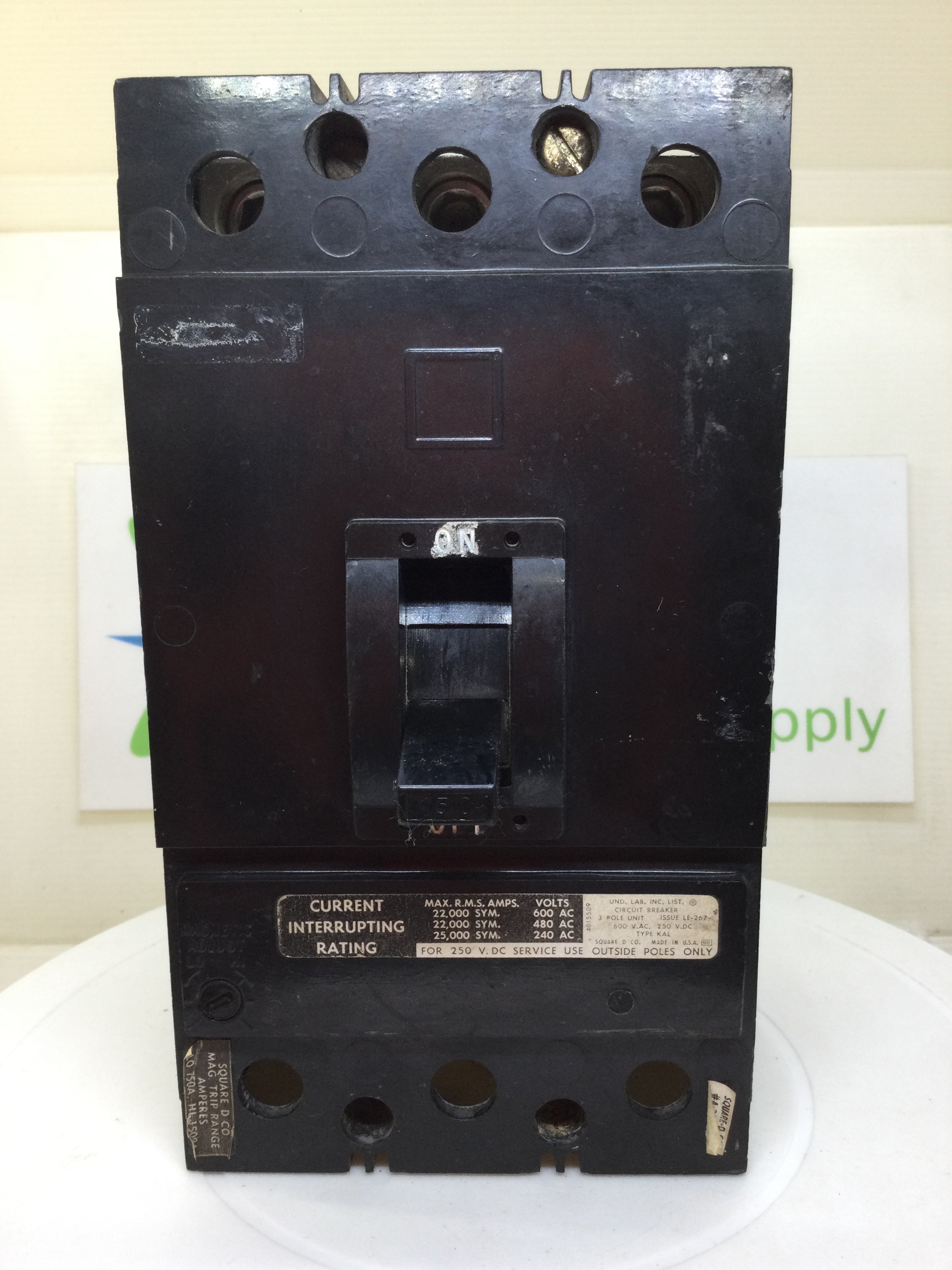 Square D KAL36150 150 Amp 3 Pole 600V Circuit Breaker - Picture 13 of 13