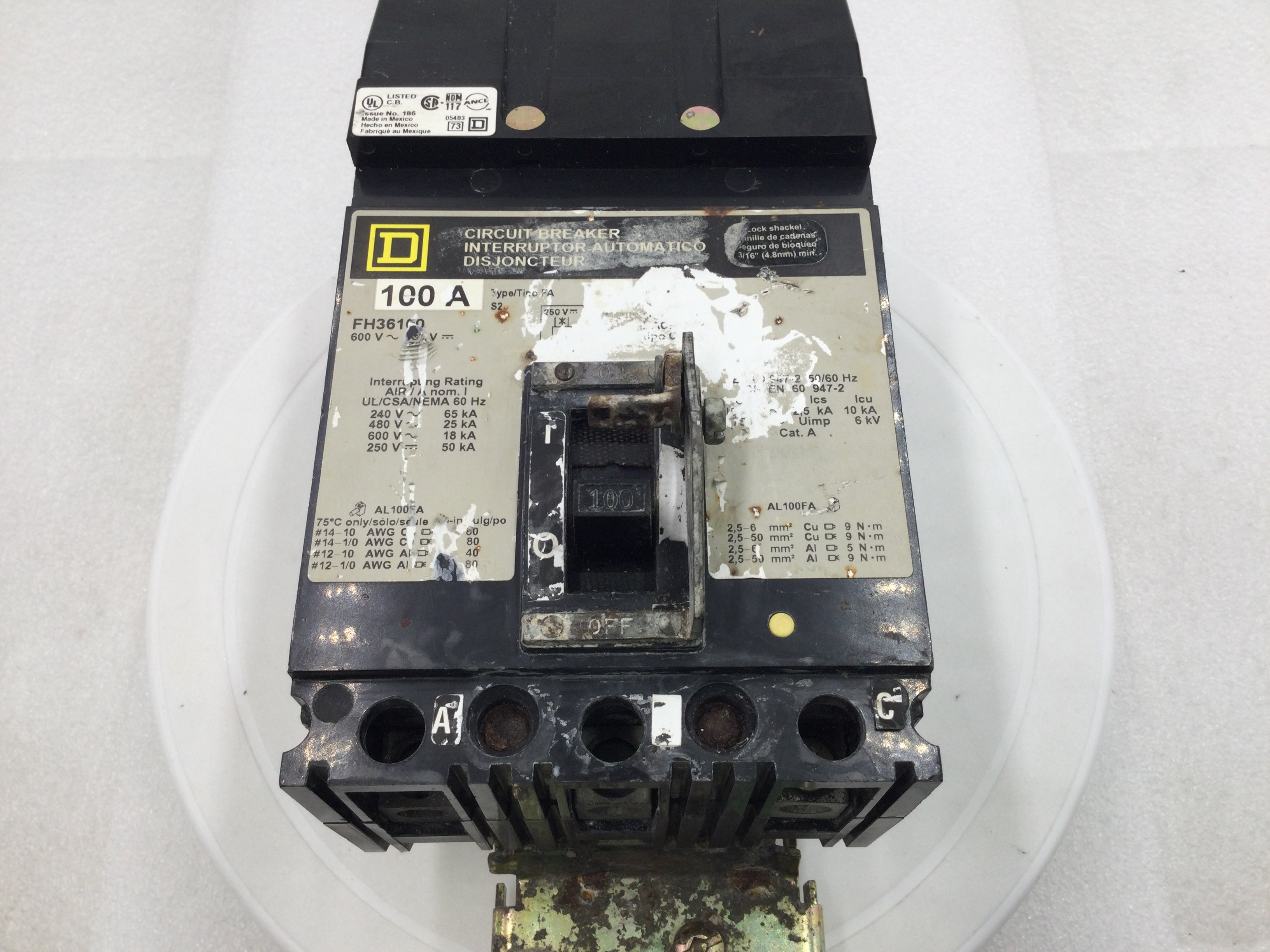 Disyuntor Square D FH36100 100 Amp 600 VAC 3 polos I-Line - Imagen 14 de 14