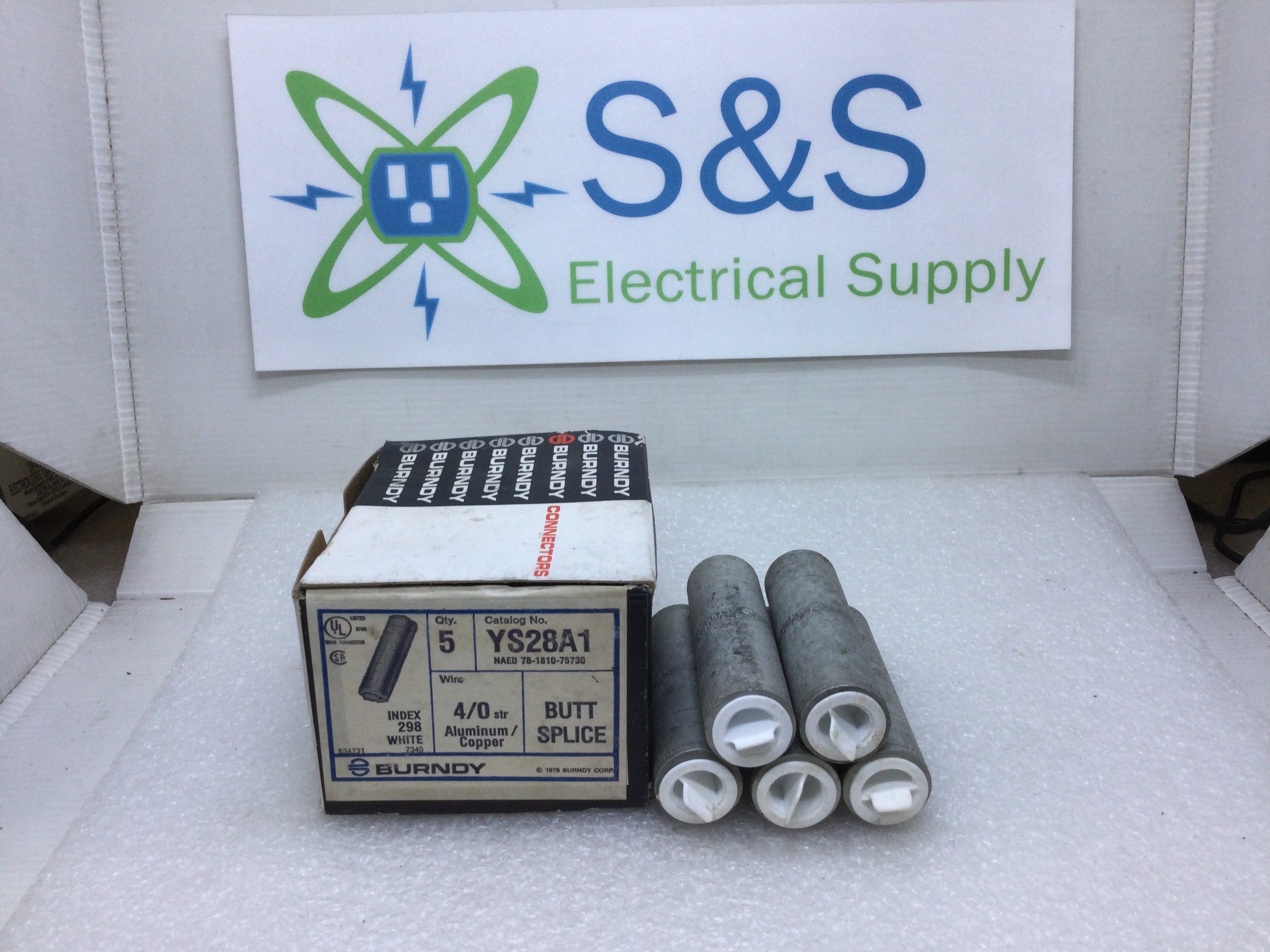Burndy YS28A1 Butt Splice 4/0 Str Aluminum/Copper - Picture 3 of 4