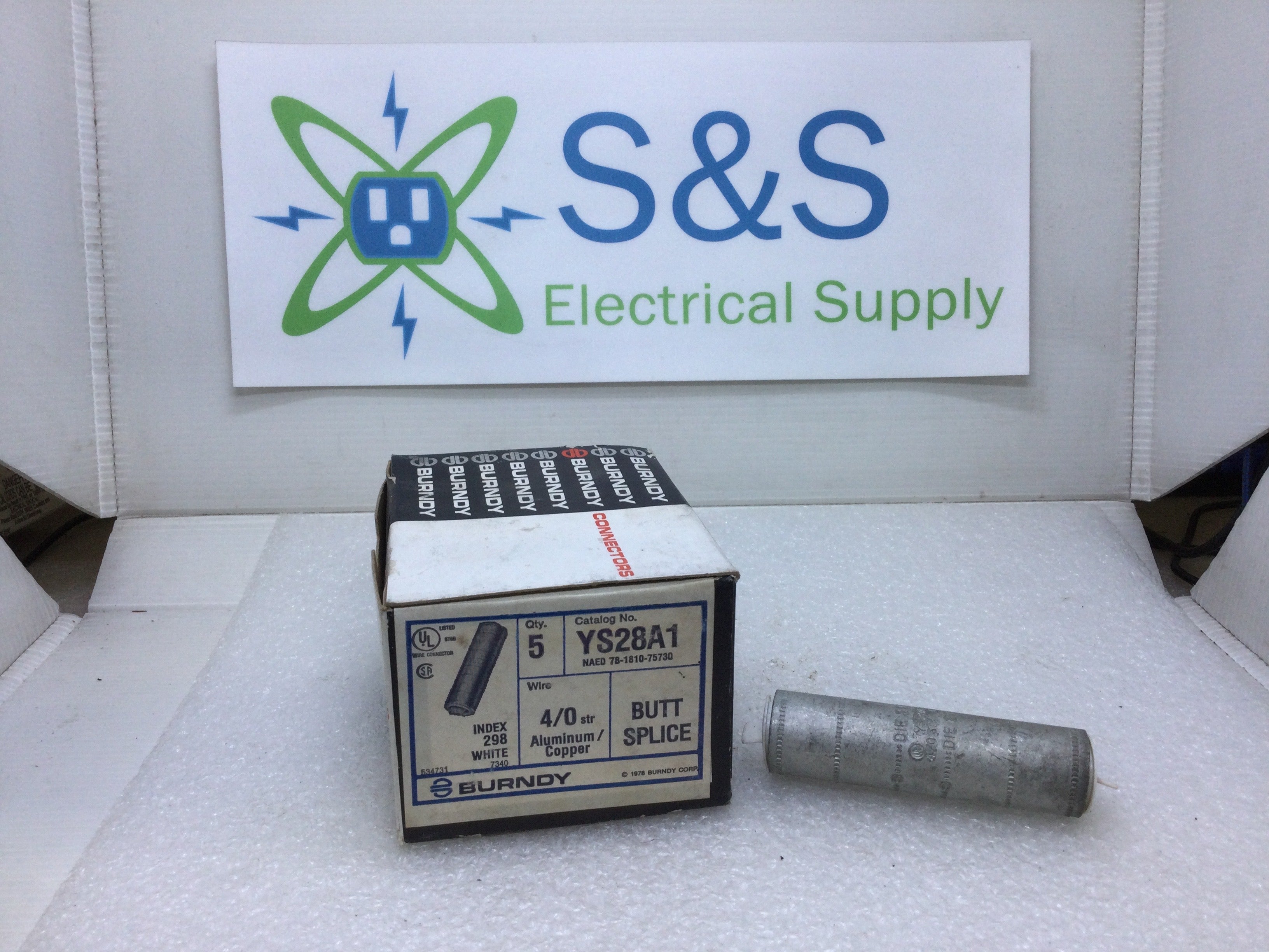 Burndy YS28A1 Butt Splice 4/0 Str Aluminum/Copper - Picture 4 of 4