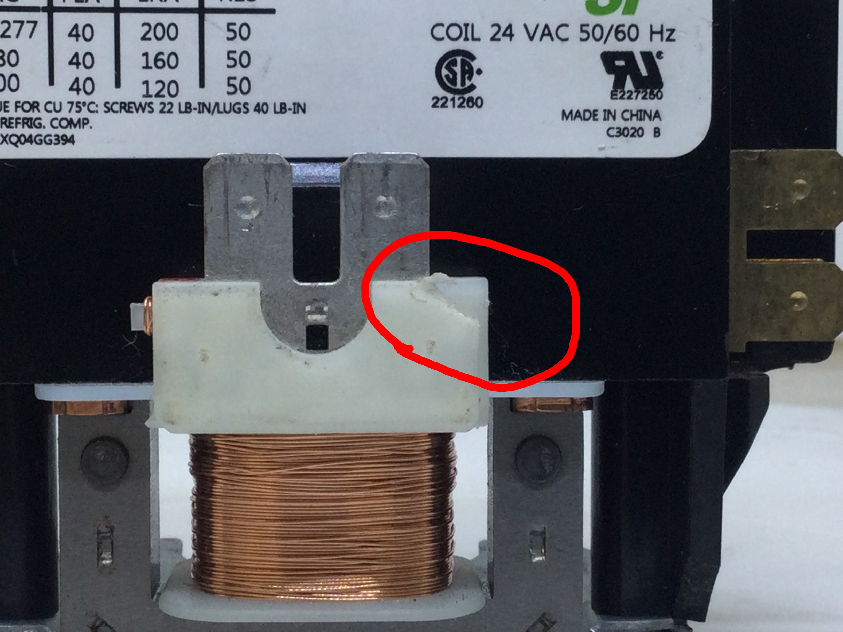 Bobina contactor Trane SFCTR2P40A24VL 40 amperios 2 polos 600 V - Imagen 8 de 9