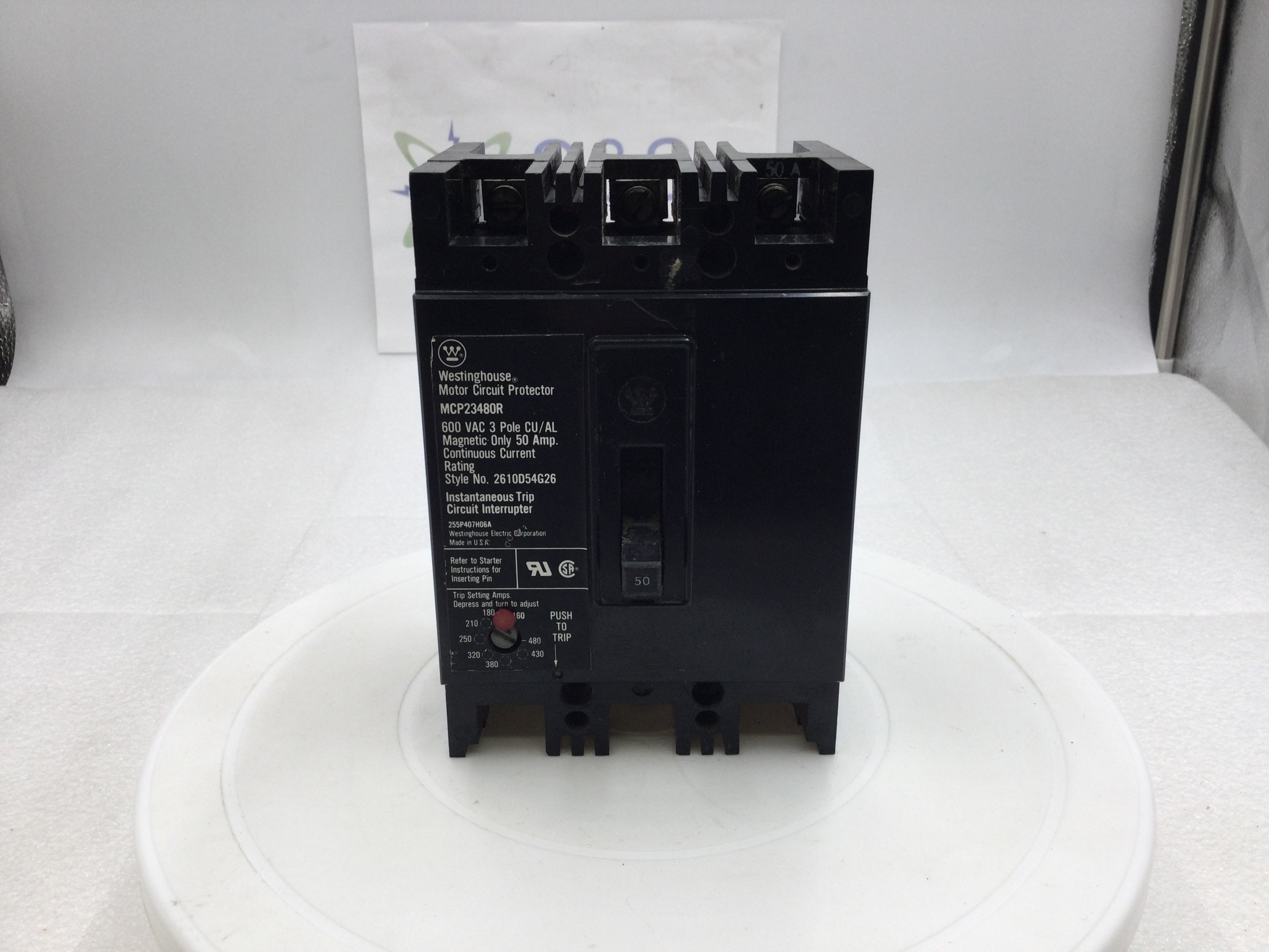 Disyuntor Westinghouse MCP23480R 50 amperios 3 polos 600 V - Imagen 7 de 8