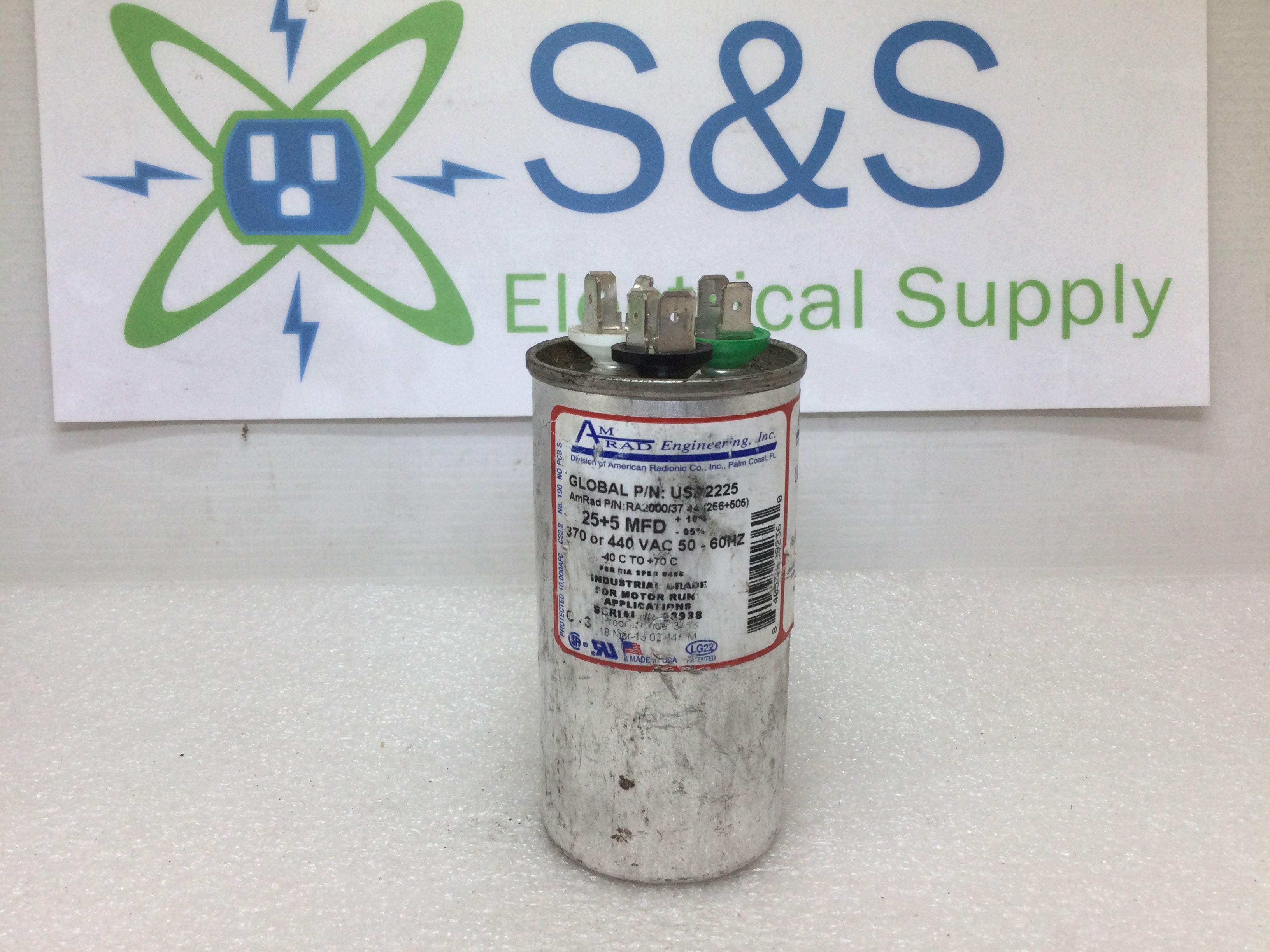 Amrad USA2225 25.0+5.0MFD +10%/-5% 370/440VAC 50/60Hz 70c/-40c