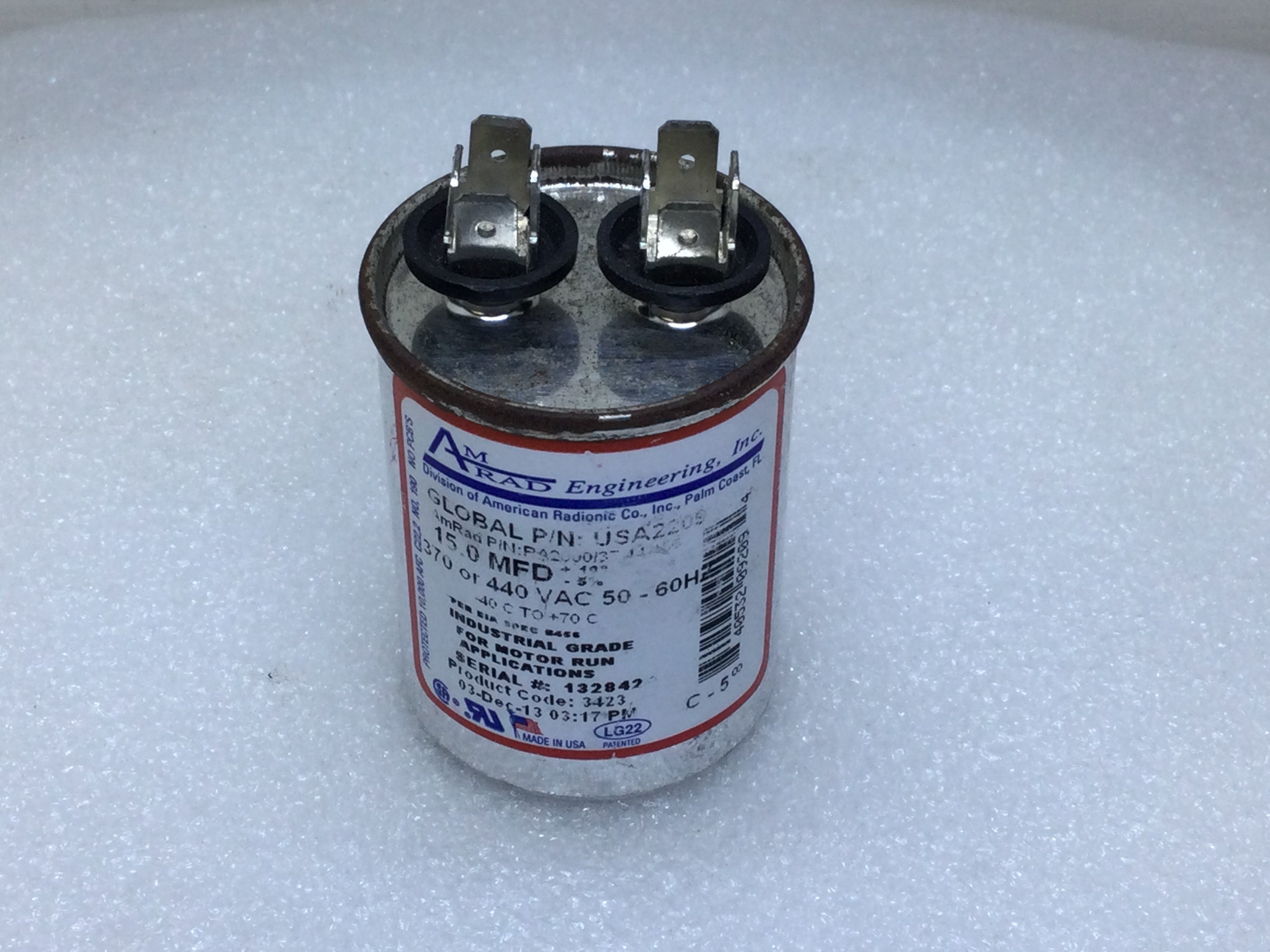 Amrad USA2209 15.0 MFD +10%/-5% 370/440VAC 50/60Hz 70c/-40c