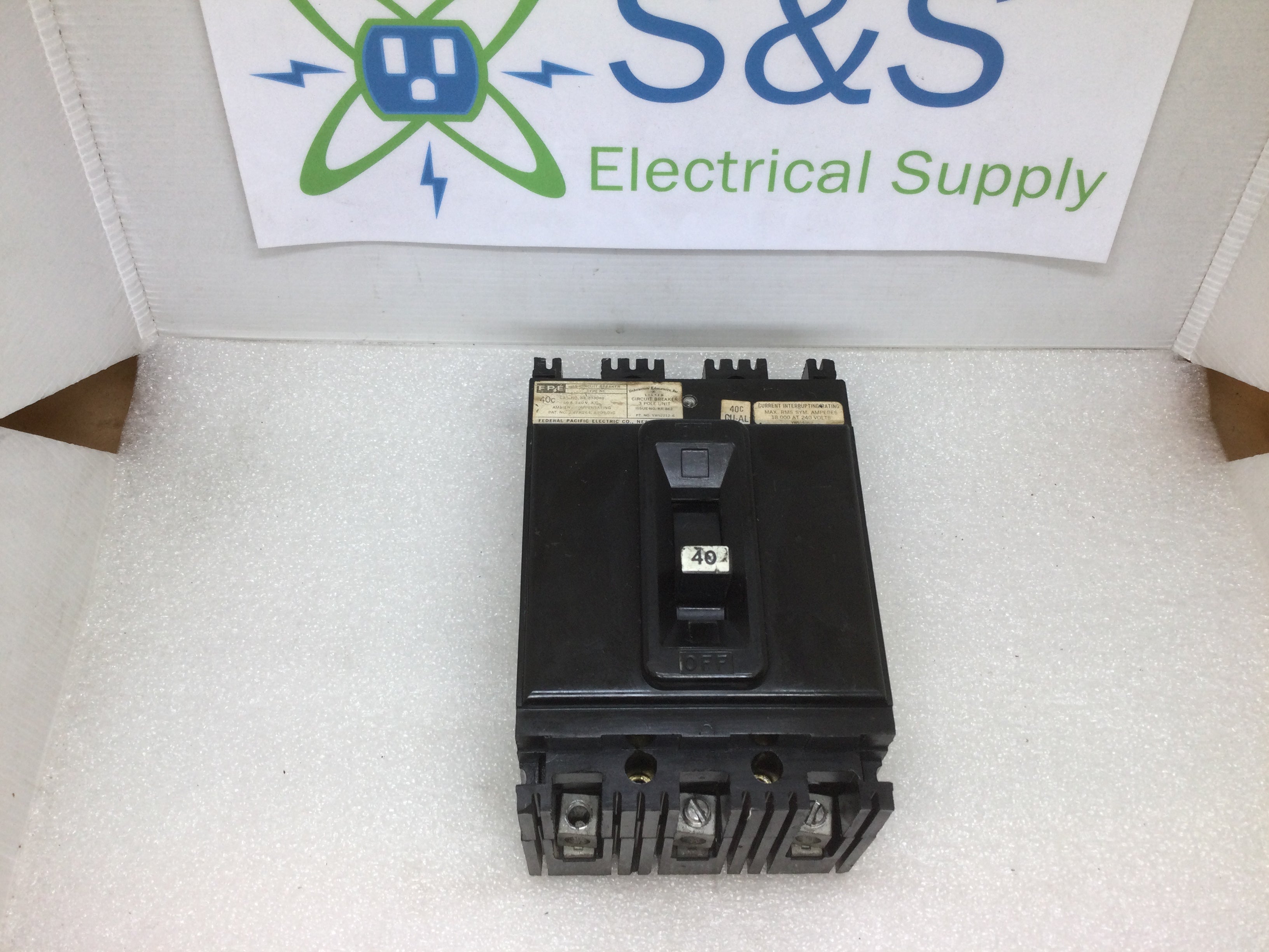 FPE/Federal Pacific NE233040 3 Pole 40A 240Vac Type NE Circuit Breaker - Picture 8 of 8