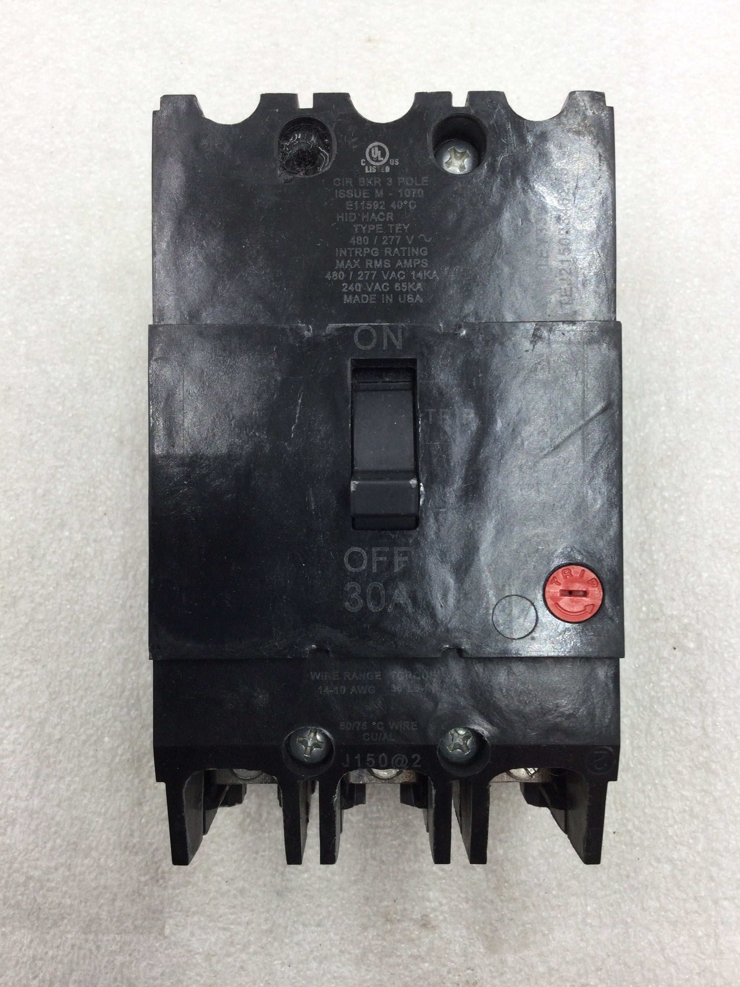 Interruptor de circuito con perno GE/General Electric TEY330 30 Amp 3 polos 240V - Imagen 8 de 8