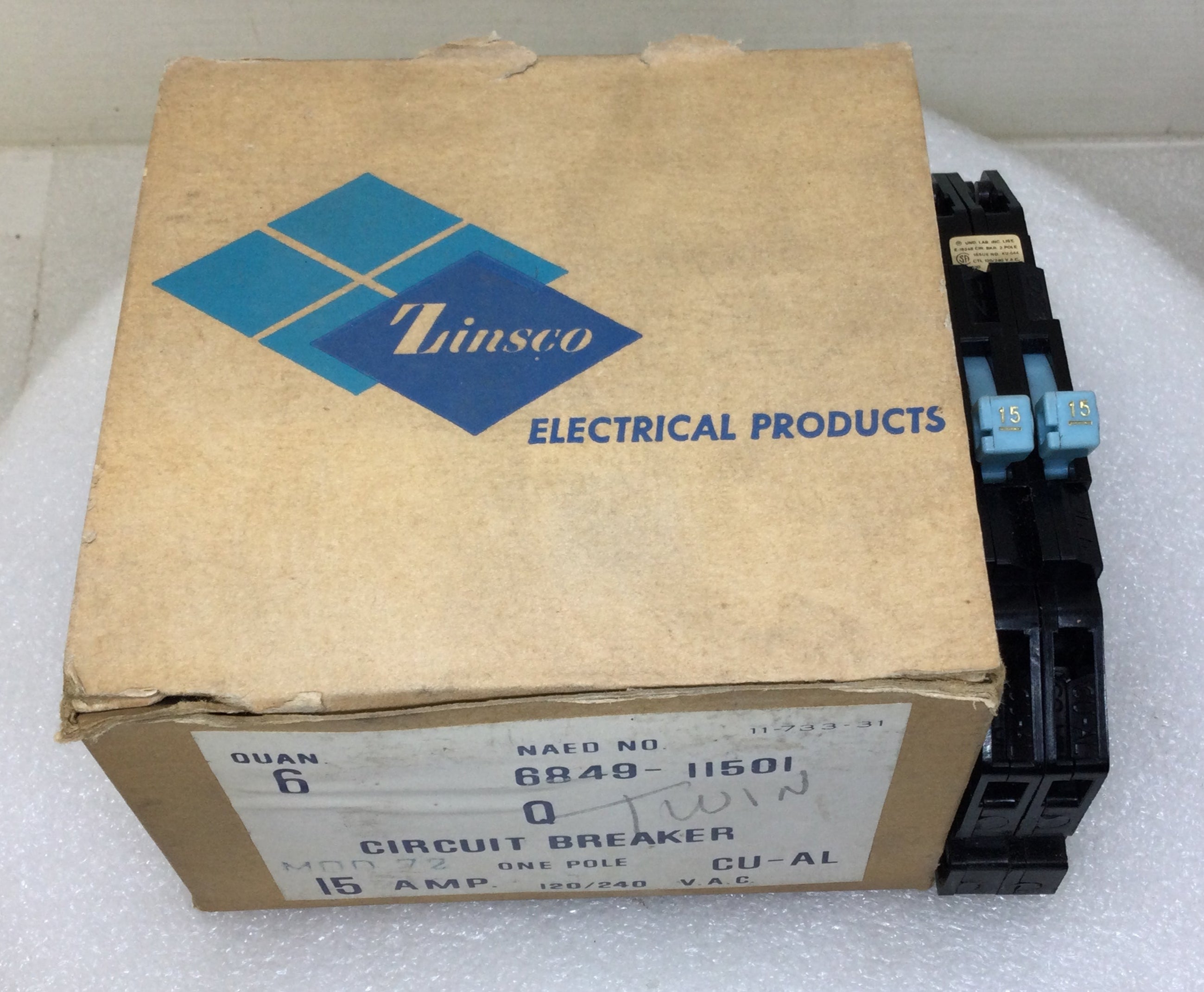 Disyuntor tándem 240 V Zinsco/GTE Sylvania/T&B RC38-15 15/15 amperios 2 polos - Imagen 8 de 8