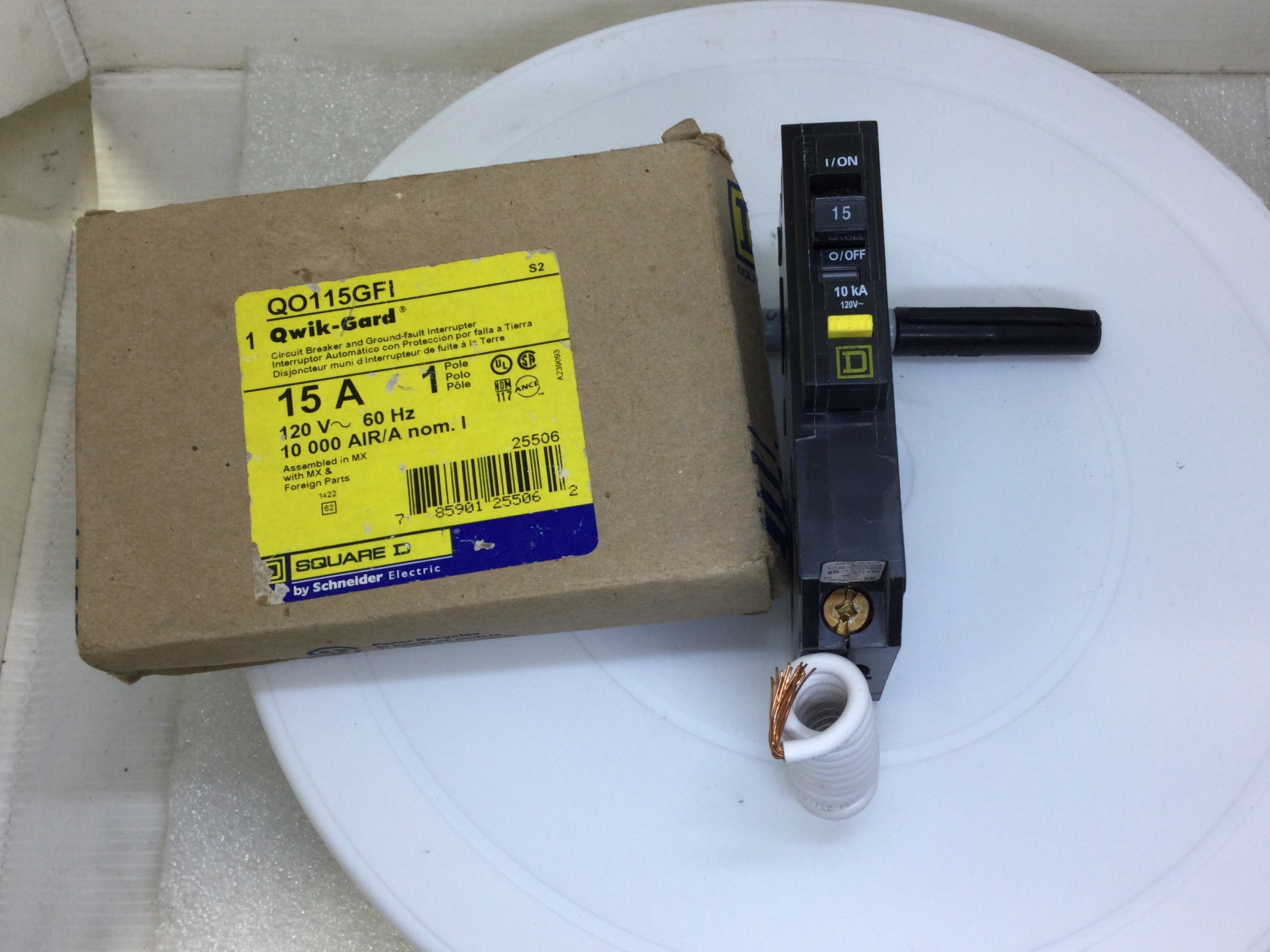 Disyuntor Square D QO115GFI 15 Amp 1 Polo 120V GFCI - Nuevo Estilo - Imagen 6 de 7